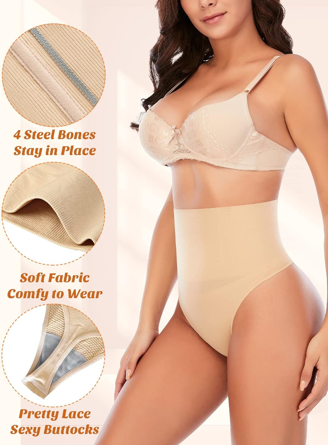 Tummy Control Thong Shapewear for Women Seamless Shaping Thong Panties Body Shaper Underwear