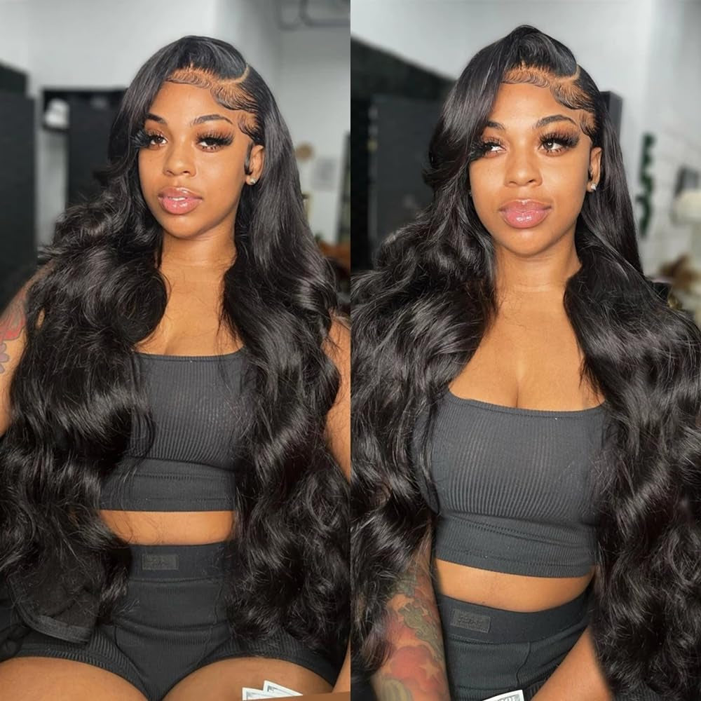 Body Wave Bundles Human Hair, 3 Bundles 14/16/18Inch Hair Extensions, Body Wave Bundles Human Hair, 10A Grade 100% Unprocessed Virgin Brazilian Human Hair Bundles Natural Black Color