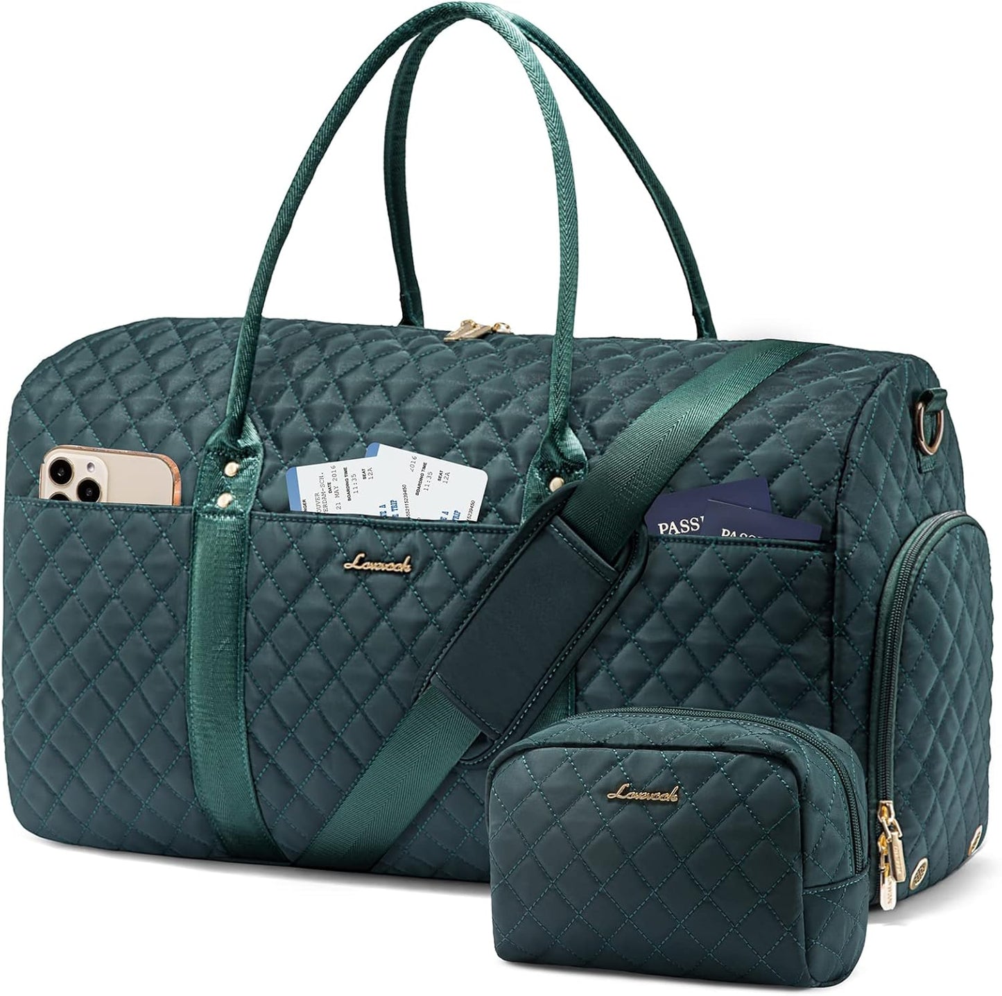 Travel Duffle Bag,Carry on Overnight Bag with Shoe Compartment,Weekender Bags for Women with Toiletry Bag,Gym Duffel Bag with Wet Pocket,Hospital Bags for Labor and Delivery