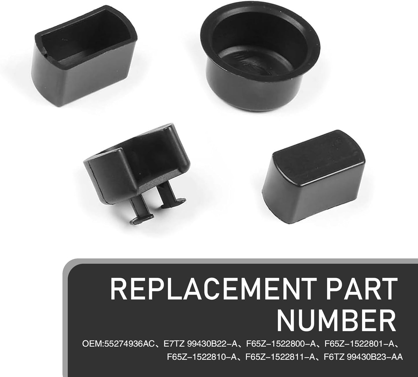 4 PCS Car Tailgate Hinge Insert, Multi-Spec Plug-In Protection Replacement, Tailgate Pivot Bushing Repair Accessories, Compatible with Dodge Ram 1500 2500 3500 and Ford F-Series (Black)