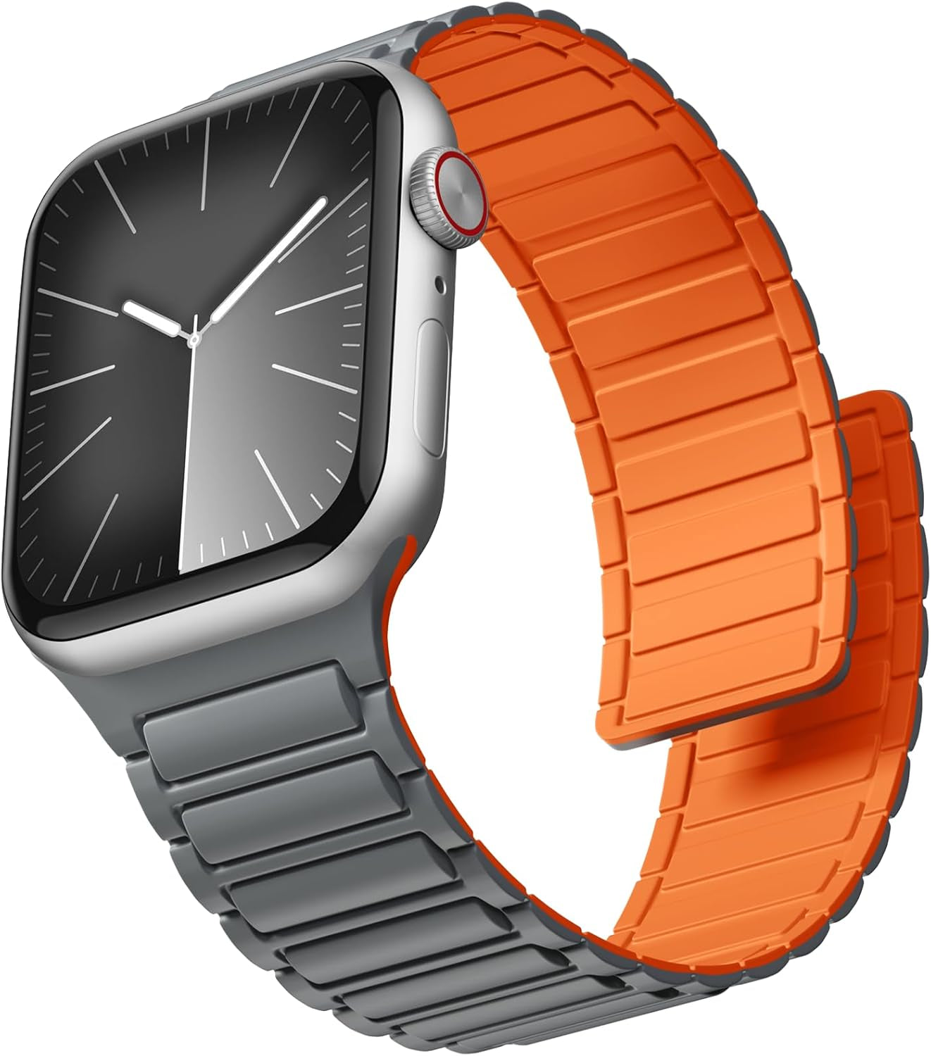 Magnetic Band Compatible with Apple Watch 45Mm for Men 46Mm 44Mm 42Mm 41Mm 40Mm 38Mm 49Mm Bands, Sport Silicone Strap Strong Magnet Link Wristband for Iwatch Series 10 9 8 7 6 5 4 3 SE Ultra 2