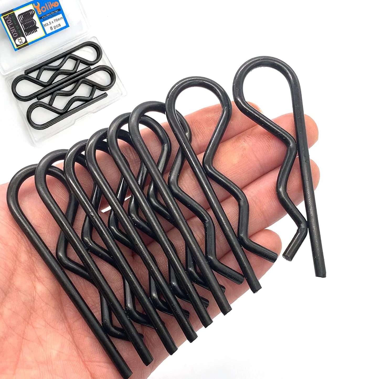 6 Pcs Heavy Duty Hitch Pins Clip R Clips Spring Retaining Wire Hair Pins Cotter Pin Strong Spring Rubber-Coated Grip R Clip for Trailer Tractors Mower Carts Truck Pin Clip M3.5X75Mm TRUCK DRIVER