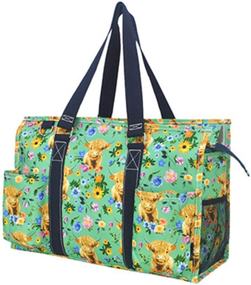 Utility Water Resistant Tote Bag, Top Zipper Closure, Perfect Gifts for Working Women, Nurses, Gym Bag