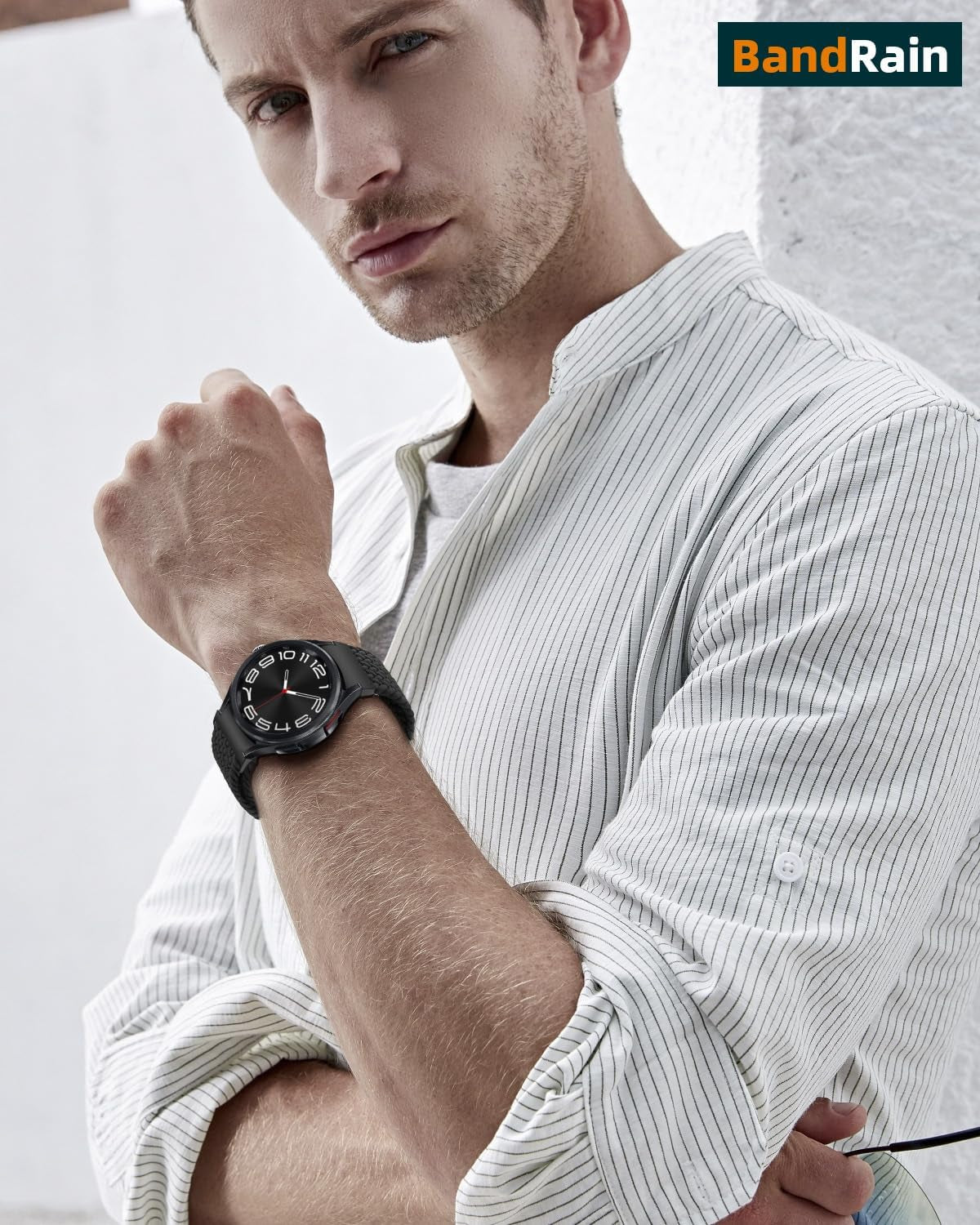 One Click No Gap Magnetic Braided Bands Compatible with Samsung Galaxy Watch 7 6 4 5 FE Band 40Mm 44Mm/Watch 6 4 Classic 47Mm 43Mm 42Mm 46Mm/Watch 5 Pro 45Mm, 20Mm Elastic Nylon Sport Strap Men Women