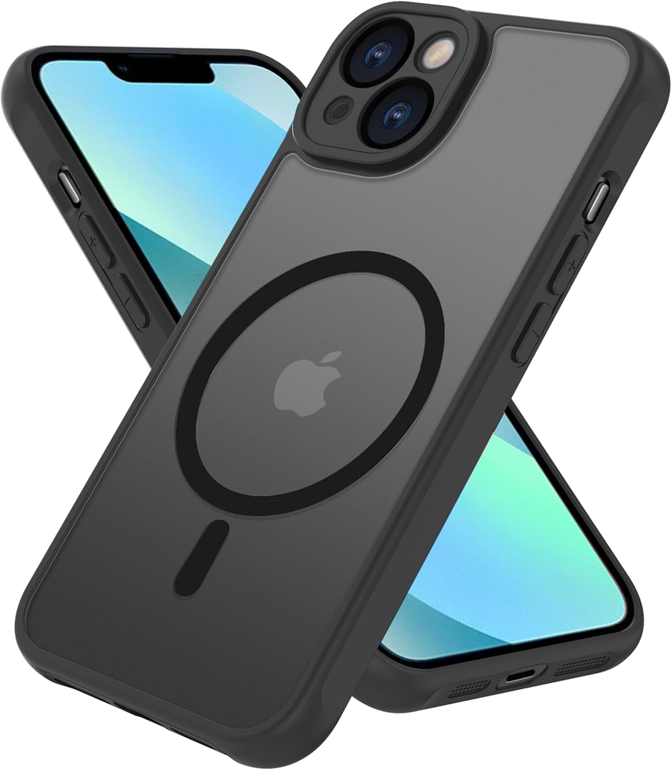 2025 New Magnetic for Iphone 16E Case,Compatible with Magsafe,Military Grade Drop Tested, Shockproof Matte Translucent Hard Back Slim Protective Case.Black Magnetic Circle.