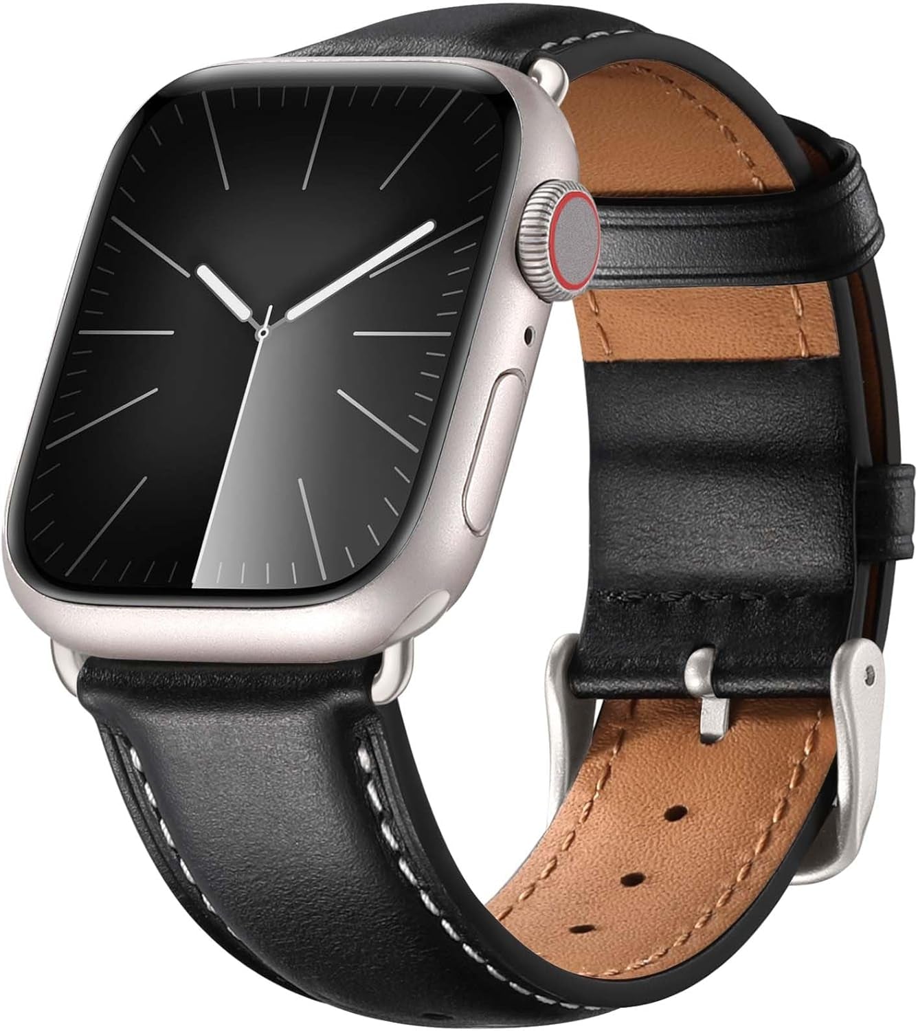 Leather Bands Compatible with Apple Watch Bands 49Mm 46Mm 45Mm 44Mm 42Mm 40Mm for Men Women, Vintage Genuine Leather Wristband Replacement Bands for Iwatch Series 10 9 8 7 6 5 4 3 2 1 SE Ultra2