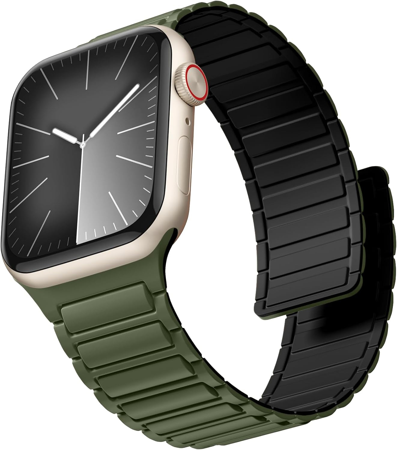 Magnetic Band Compatible with Apple Watch 45Mm for Men 46Mm 44Mm 42Mm 41Mm 40Mm 38Mm 49Mm Bands, Sport Silicone Strap Strong Magnet Link Wristband for Iwatch Series 10 9 8 7 6 5 4 3 SE Ultra 2