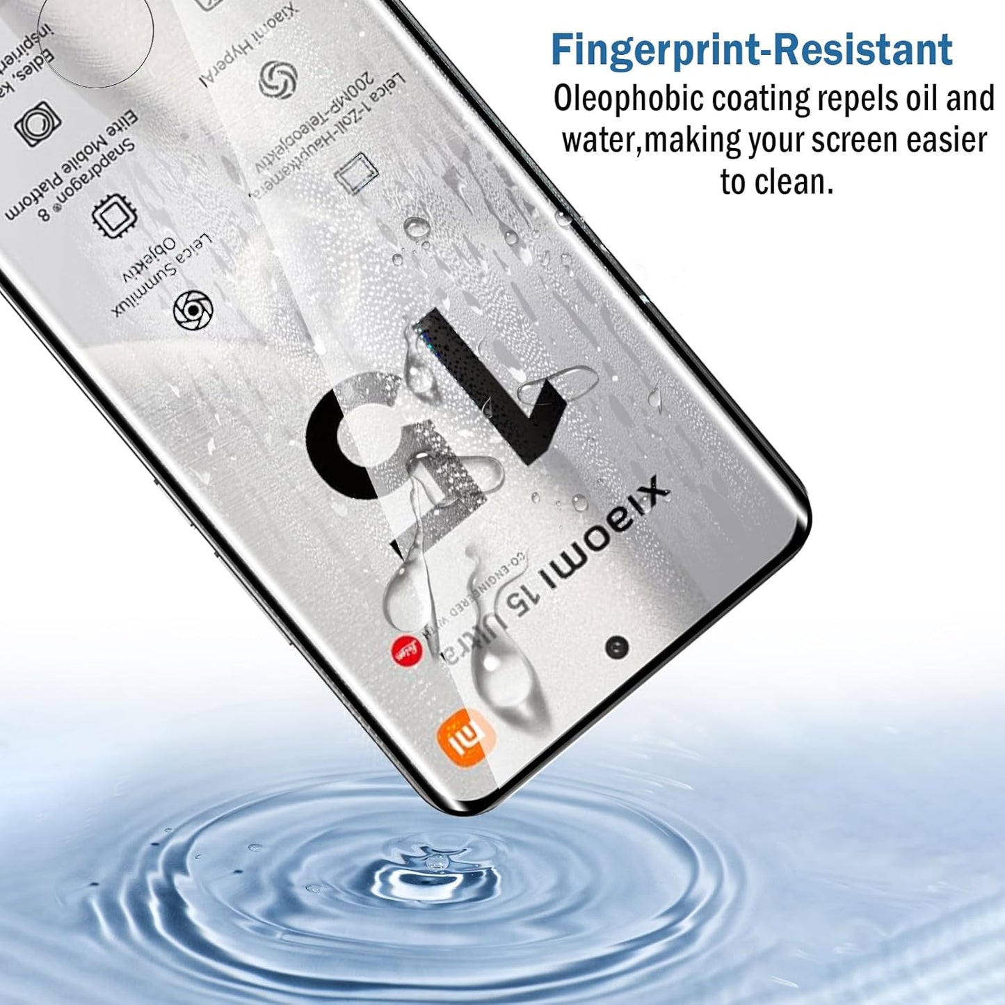 2 Pack 3D Compatible with Xiaomi 15 Pro/Xiaomi 15 Ultra Screen Protector, 3D Full Coverage 9H Tempered Glass Film, HD Clear Scratch Resistant, Bubble-Free
