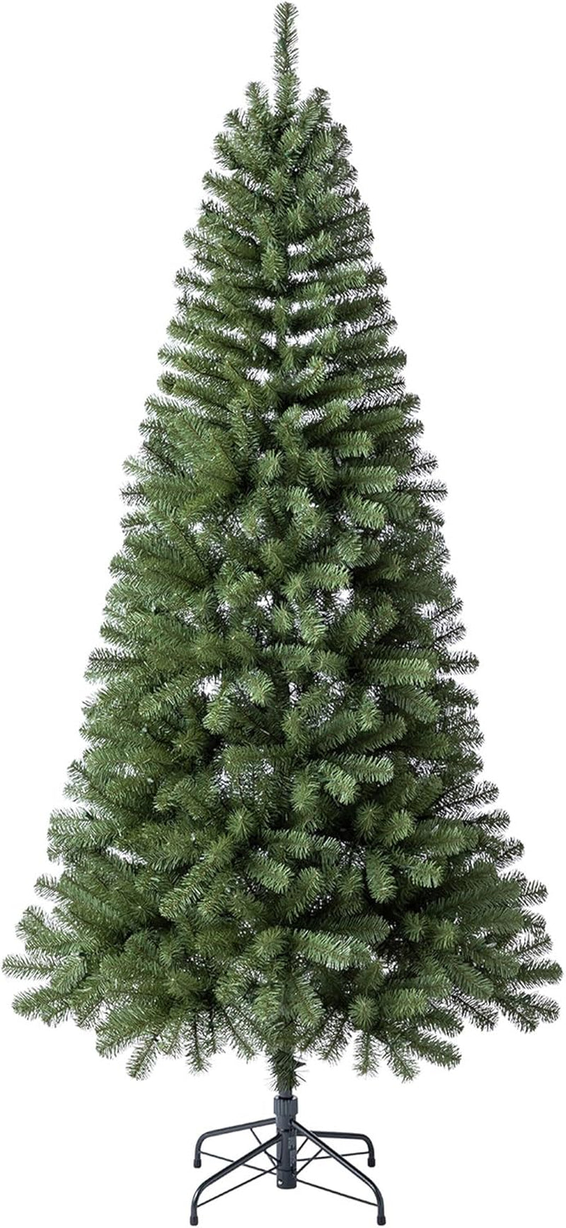 7 Foot Brighampton Spruce Artificial Christmas Tree with Warm White LED Lights for Seasonal Decorations, Display, and Home Ornamentals