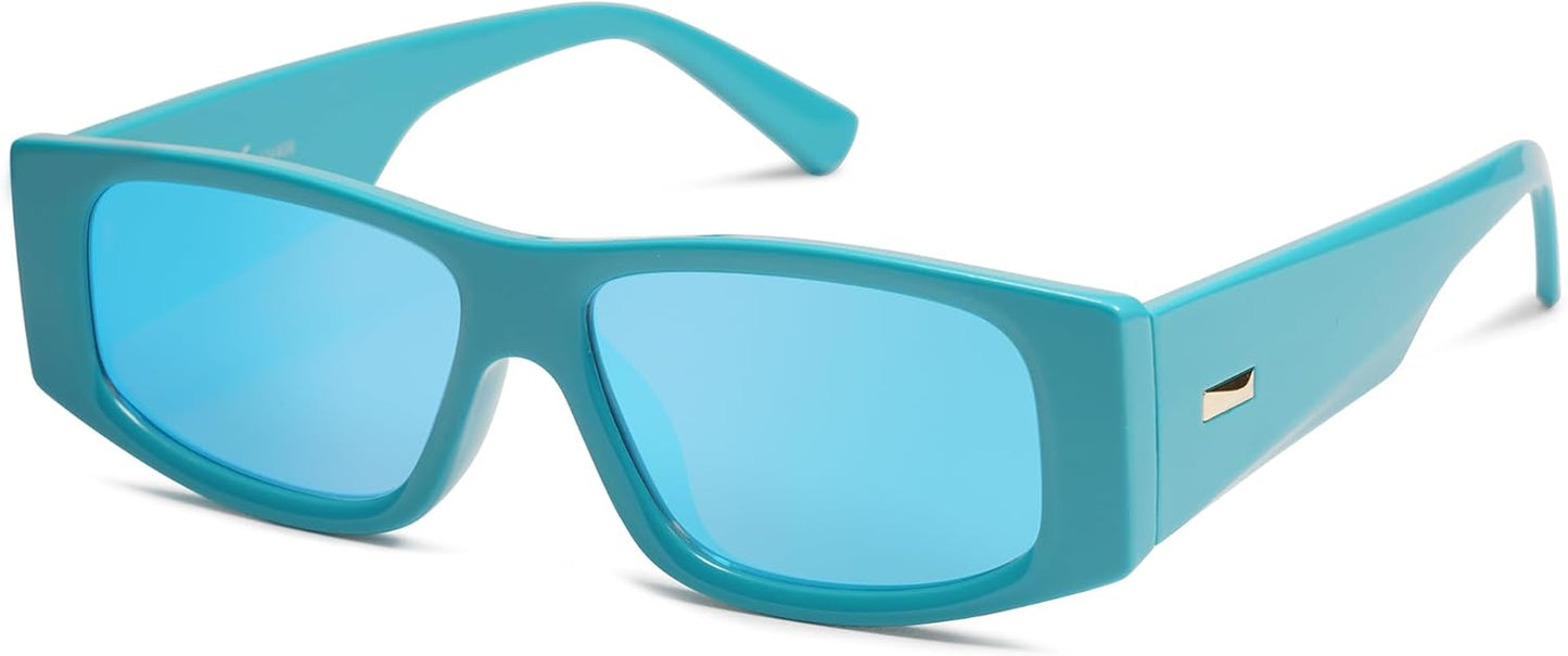 Trendy Y2K Rectangle Polarized Sunglasses for Women Men Fashion Designer Rave Sunglasses SJ2228