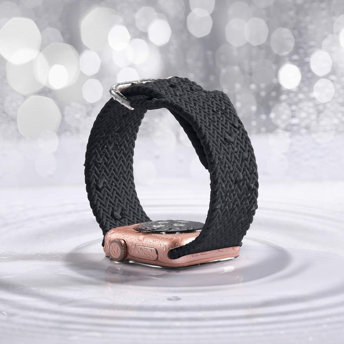 Compatible with Apple Watch Band 44Mm Women Men Series 6, Comfortable Flexible Textured Weave Pattern Sport Wristband for Apple Watch SE 42Mm Series 6 5 4 3 2 1, Charcoal