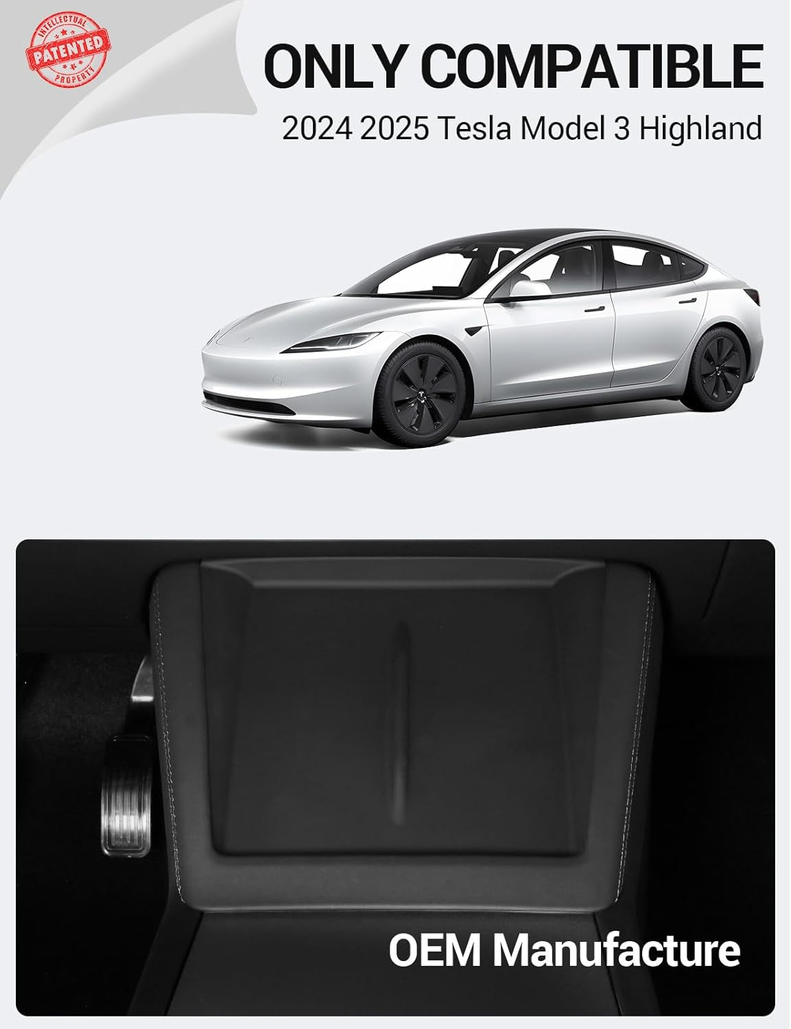 Upgrade Tesla Model 3 Highland Center Console Wireless Charger Mat Silicone Cover Wireless Charging Phone Pad for 2024 2025 Model 3 Interior Accessories