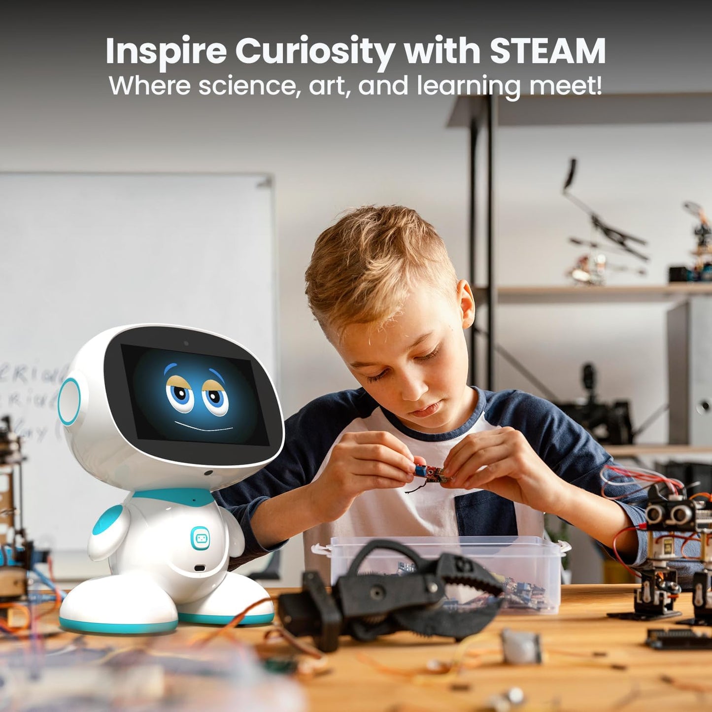 2: Ai-Powered Smart Robot for Kids | STEM Learning & Educational Robot | Interactive, Voice-Activated Robot with Learning Apps & Fun Games for Boys & Girls Aged 5-12 | Sky Blue