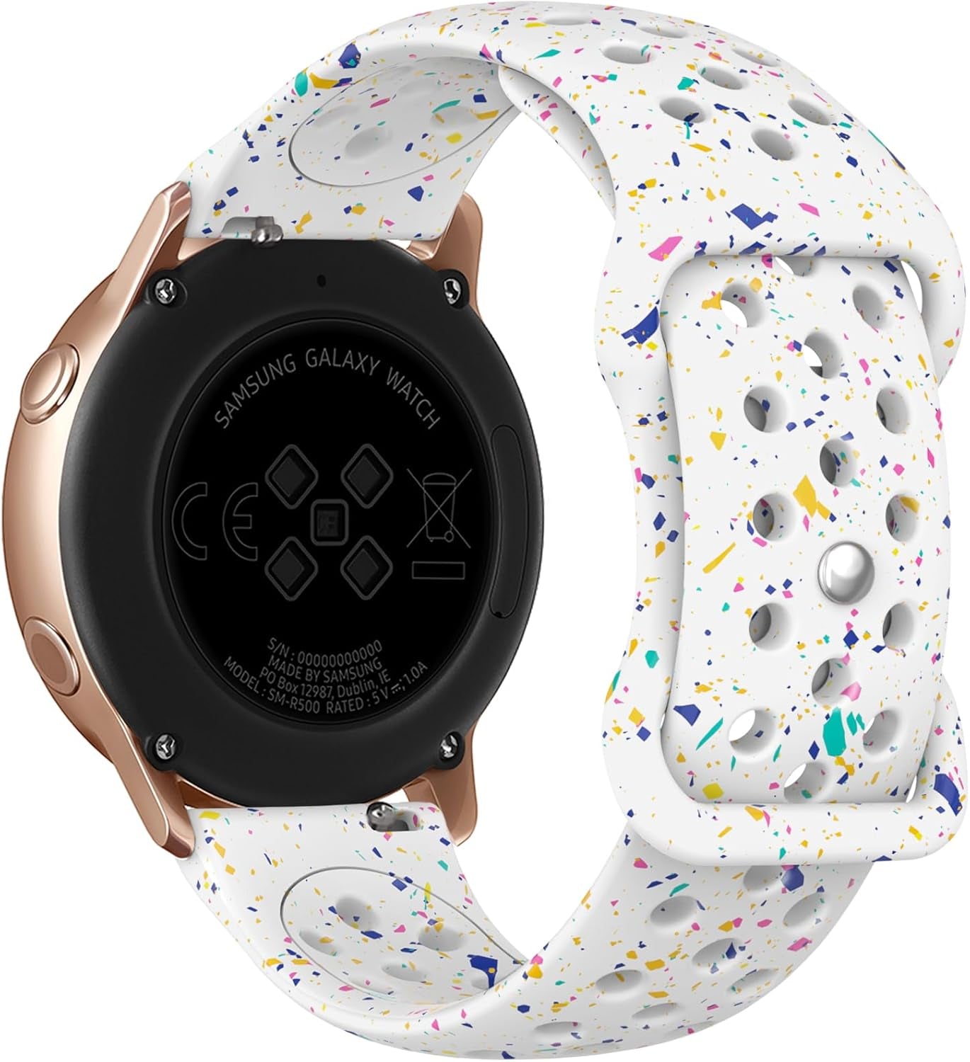 Breathable Sport Band Compatible with Samsung Galaxy Watch 6/5/4 Band 40Mm 44Mm, Galaxy Watch 5 Pro 45Mm,Galaxy Active 2,Galaxy Watch 3,20Mm Soft Silicone Waterproof Strap for Women
