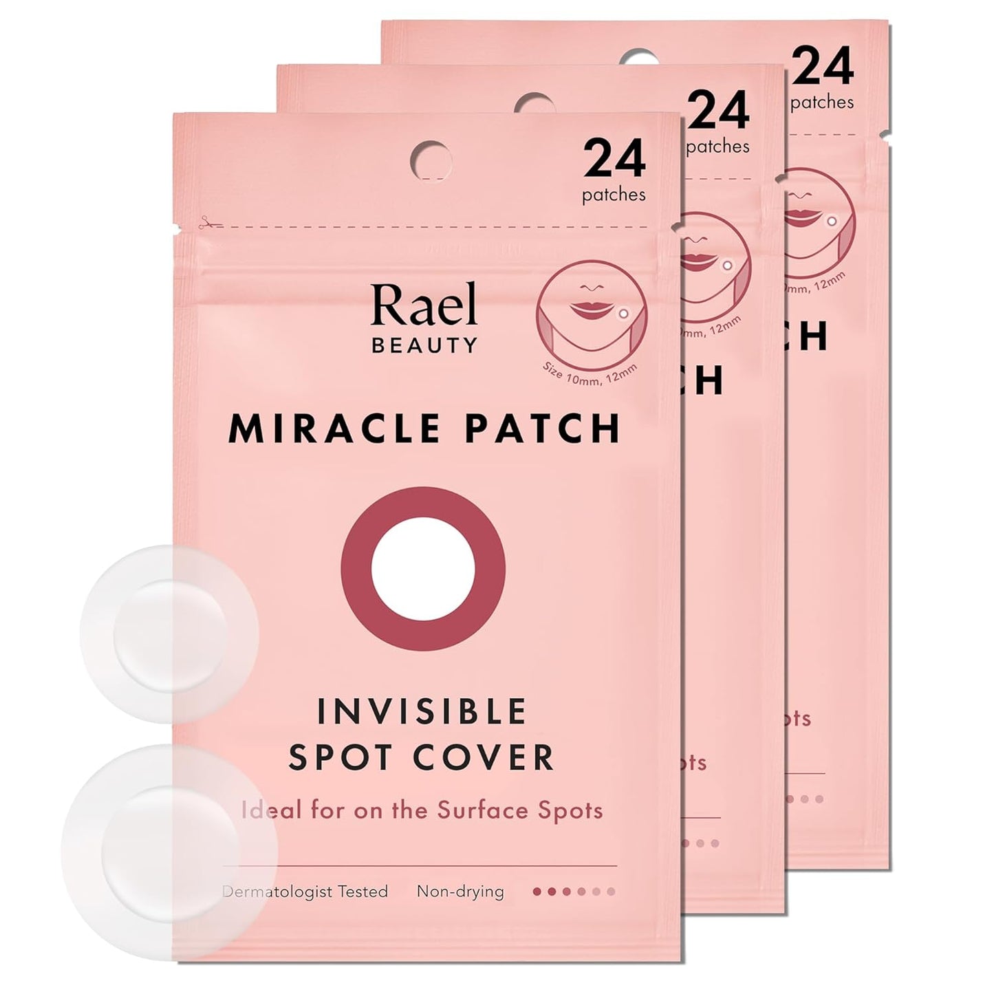 Pimple Patches, Miracle Invisible Spot Cover - Hydrocolloid Acne Patch, Treatment for Breakouts, Absorbs Zits & Blemish, Korean Skin Care, 2 Sizes (96 Count)