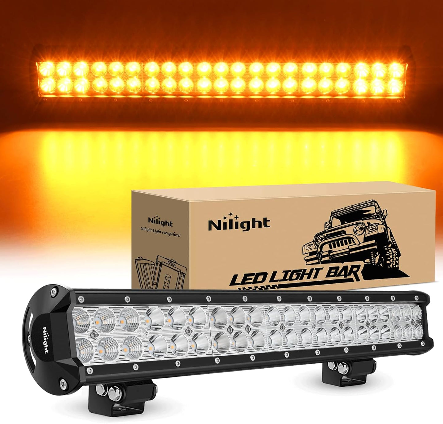 - 60005C-A 20Inch 126W Spot Flood Combo Led Light Bar off Road Lights Boat Lighting Fog Light Driving Lights LED Work Light for Trucks, 2 Years Warranty