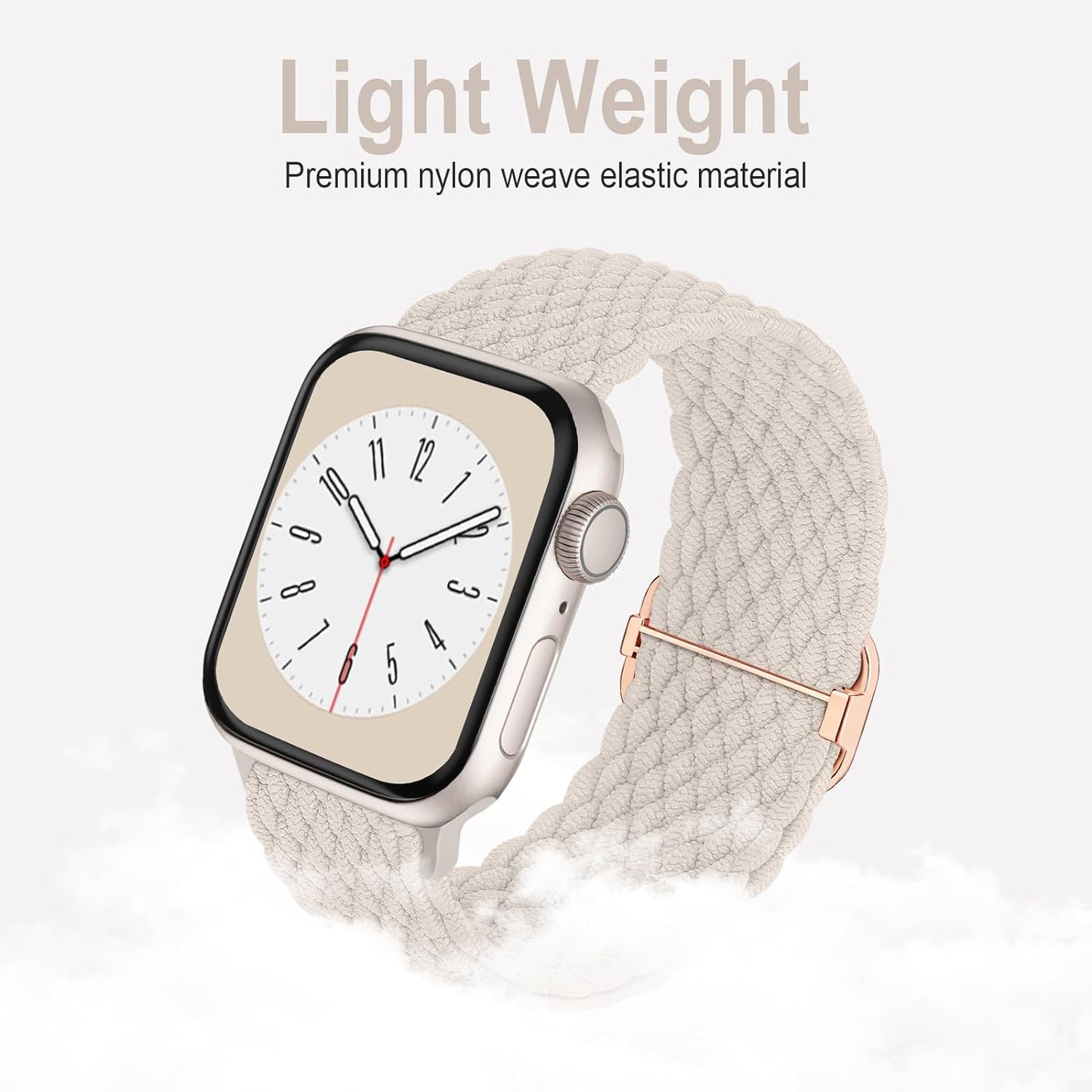 Braided Solo Loop Compatible with Apple Watch Band 38Mm 40Mm 41Mm 42Mm 44Mm 45Mm 49Mm Women Men, Adjustable Stretchy Bands Elastic Sport Wristbands for Iwatch Series 9 8 7 6 5 4 3 2 1 SE Ultra 2 Ultra