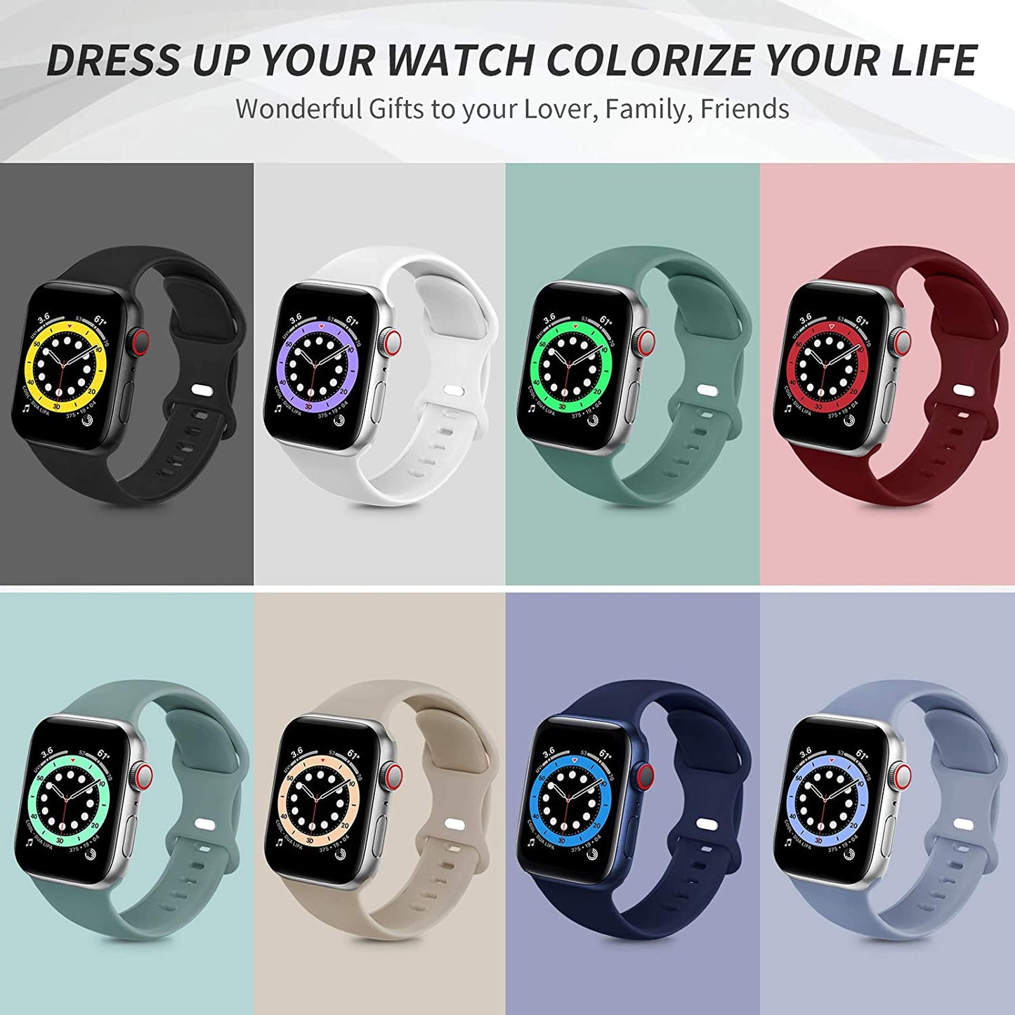 Bands Compatible with Apple Watch Band 38Mm 40Mm 41Mm 42Mm 44Mm 45Mm 49Mm, Soft Silicone Sport Replacement Band for Iwatch SE Ultra Series 8 7 6 5 4 3 2 1 Women Men Olive Green 38Mm/40Mm S/M