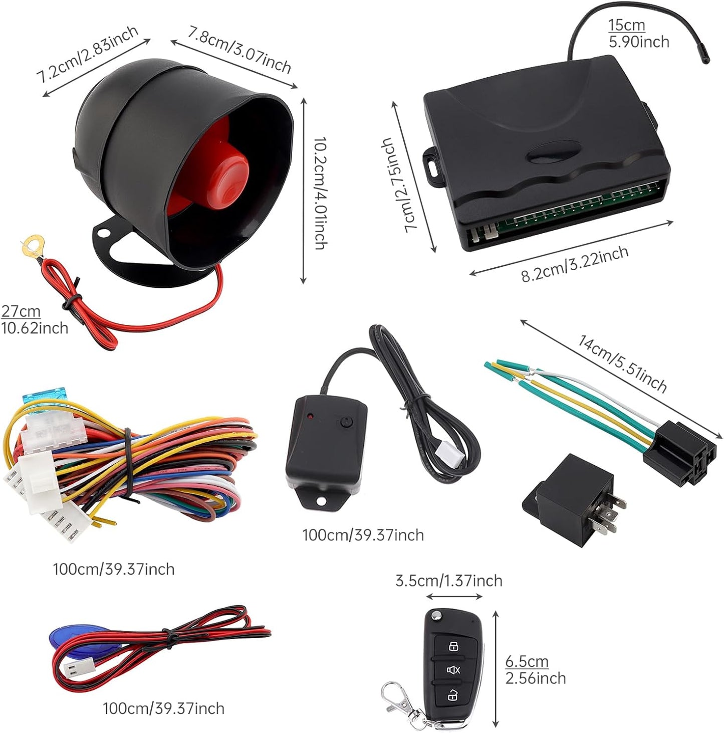 Universal 12V Auto Car Alarm Keyless Entry System with Remote Control Siren Sensor TRUCK DRIVER