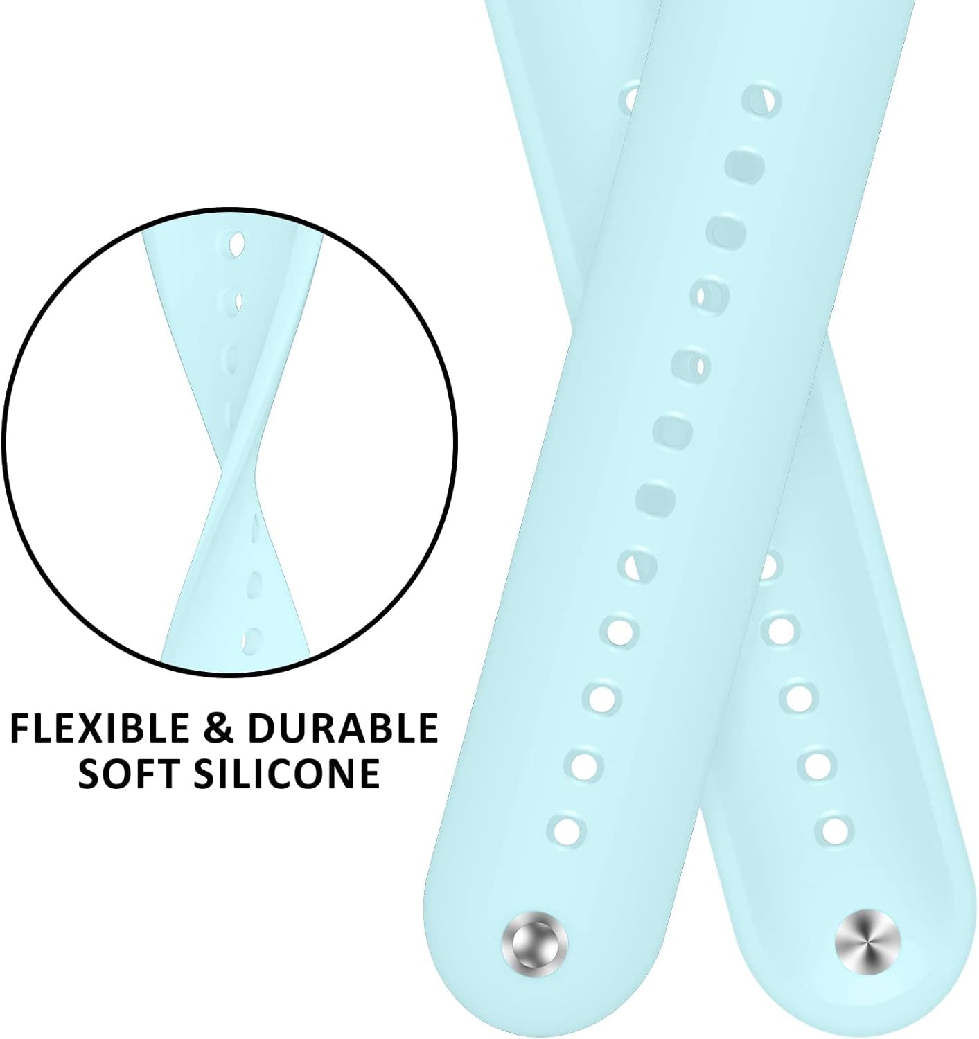 Sport Breathable Silicone Strap Compatible with Apple Watch Band 38Mm 40Mm 41Mm 42Mm 44Mm 45Mm, Elastic Silicone Band for Iwatch Series 8 Ultra 7 6 5 4 3 2 1 SE