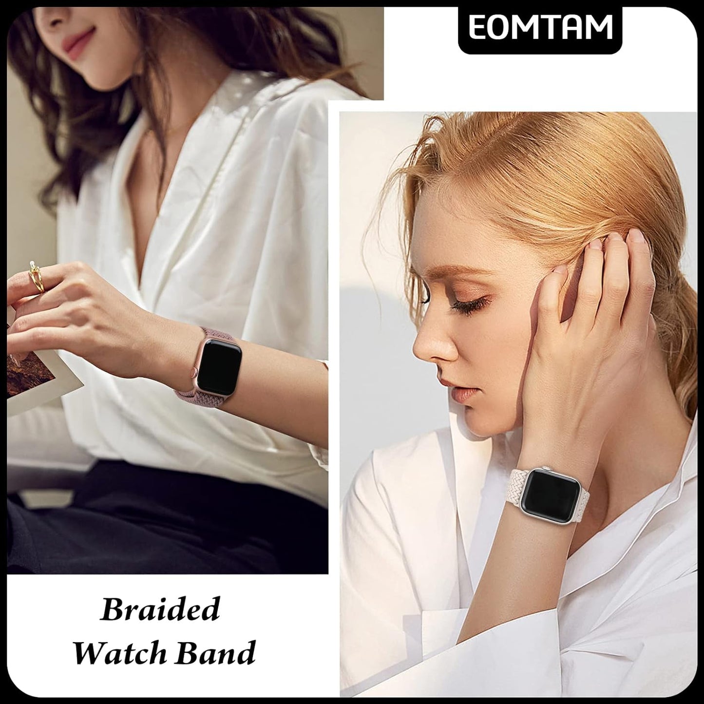 5 Pack Braided Stretchy Adjustable Straps Compatible for Apple Watch Ultra 2/1 Band 38Mm 40Mm 41Mm 42Mm 44Mm 45Mm 49Mm for Women Men ,Sport Elastic Nylon Cloth Wristbands for Iwatch Series 9 8