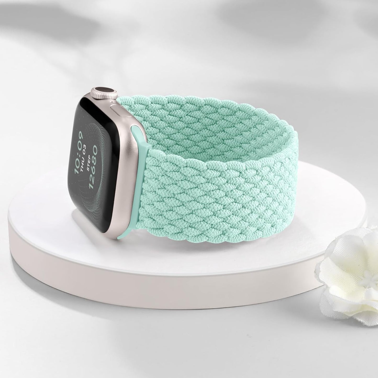 Braided Solo Loop Compatible with Apple Watch Series 10 Band 42Mm 41Mm 40Mm 38Mm Women, Adjustable Stretchy Nylon Solace Band Elastic Sport Wristband Strap for Iwatch Series 9 8 7 6 5 4 3 2 1