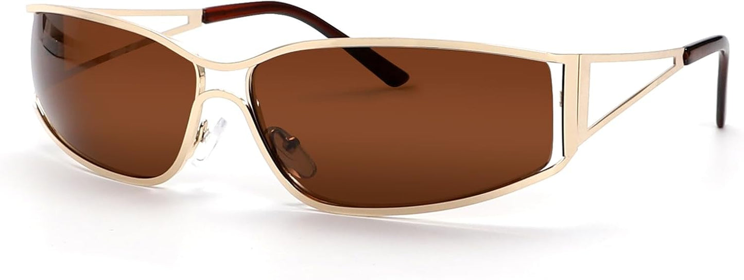 Y2K Sunglasses for Women,Fashion Metal Y2K Glasses,Trendy 2000S Sunglasses Aesthetics Y2K Accessories for Women