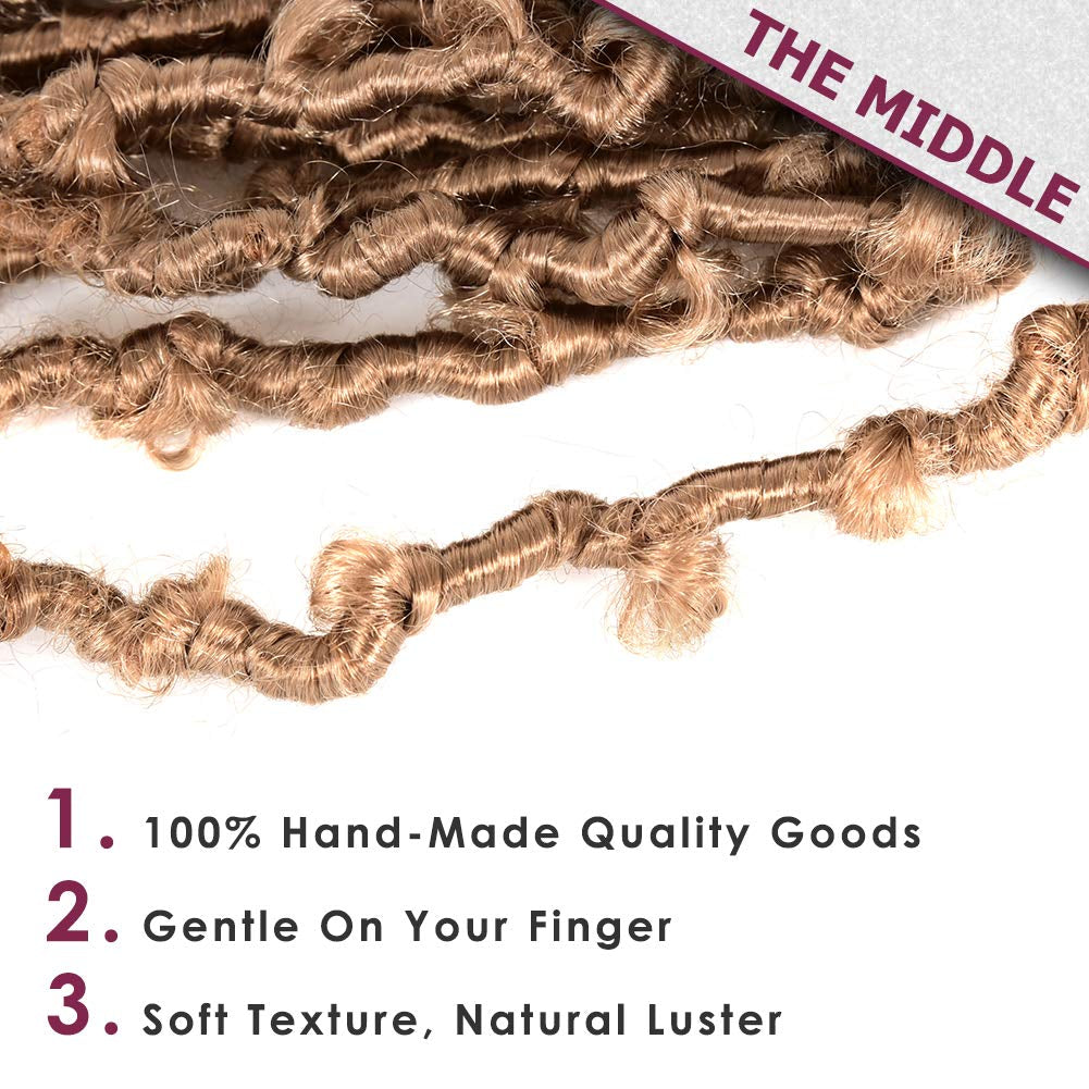 6 Packs Butterfly Locs Crochet Hair 12 Inch Pre Looped Distressed Locs Crochet Braids (27#)
