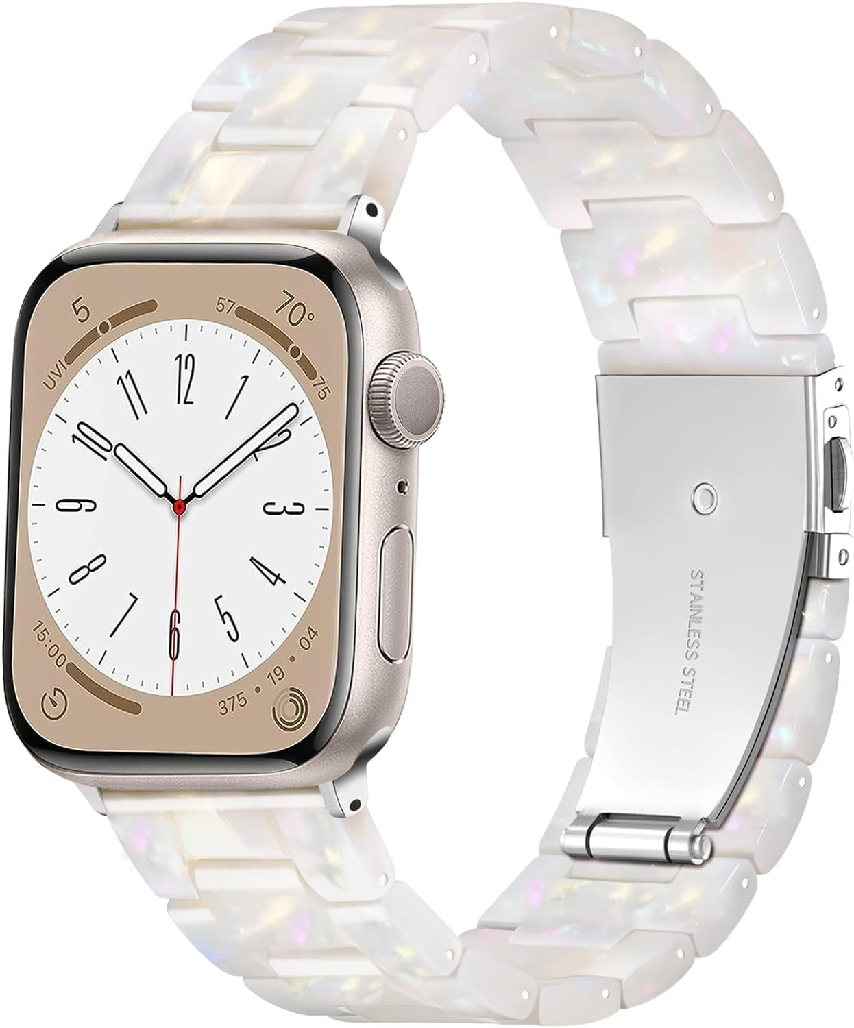 Compatible with Resin Apple Watch Band 40Mm 38Mm 41Mm Women Men, Light Stylish Resin Bracelet Iwatch Replacement Bands with Stainless Steel Buckle for Iwatch Series 9/8/7/6/5/4/3/2/1/SE Colorful