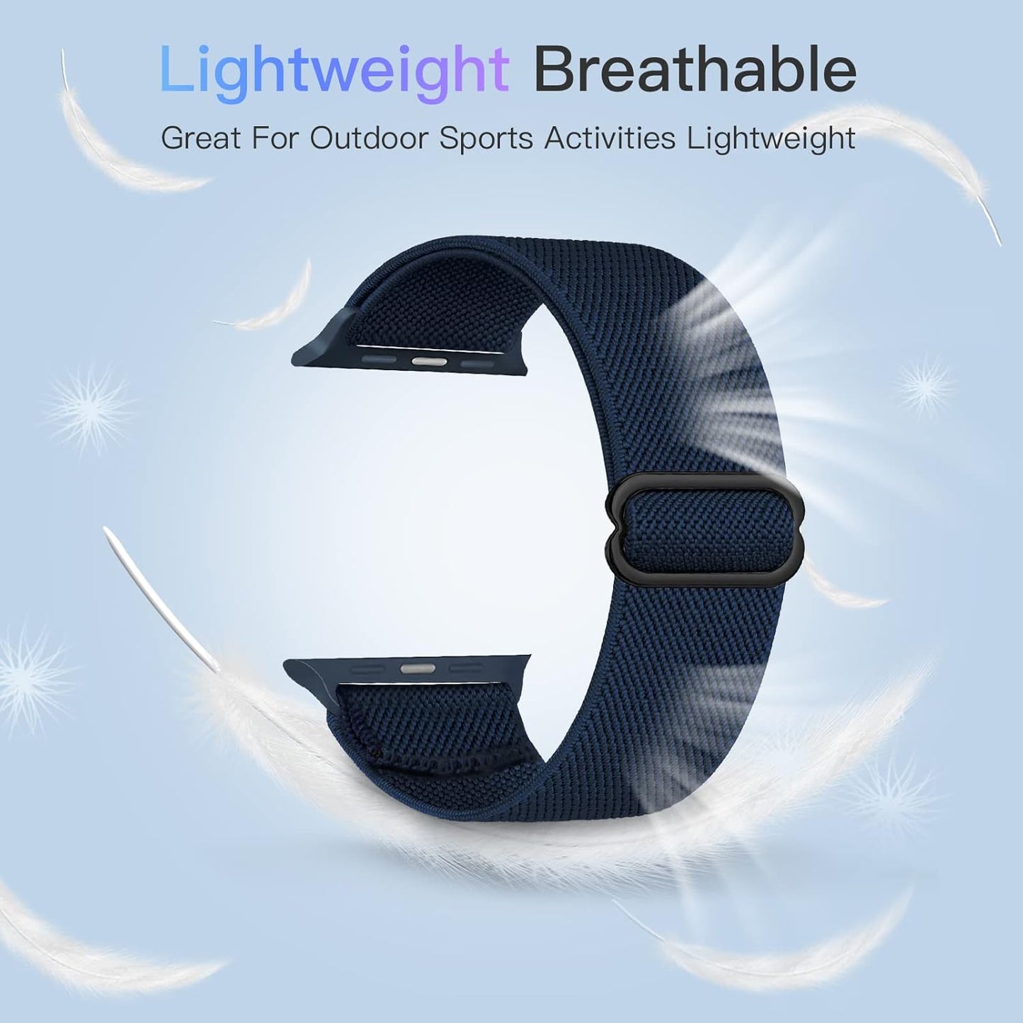 Stretchy Nylon Solo Loop Band Compatible with Apple Watch Band 49/45/44/42Mm 38/40/41Mm, Adjustable Braided Sport Elastic Wristbands Women Men Strap for Iwatch Series Ultra SE 8/7/6/5/4/3/2/1