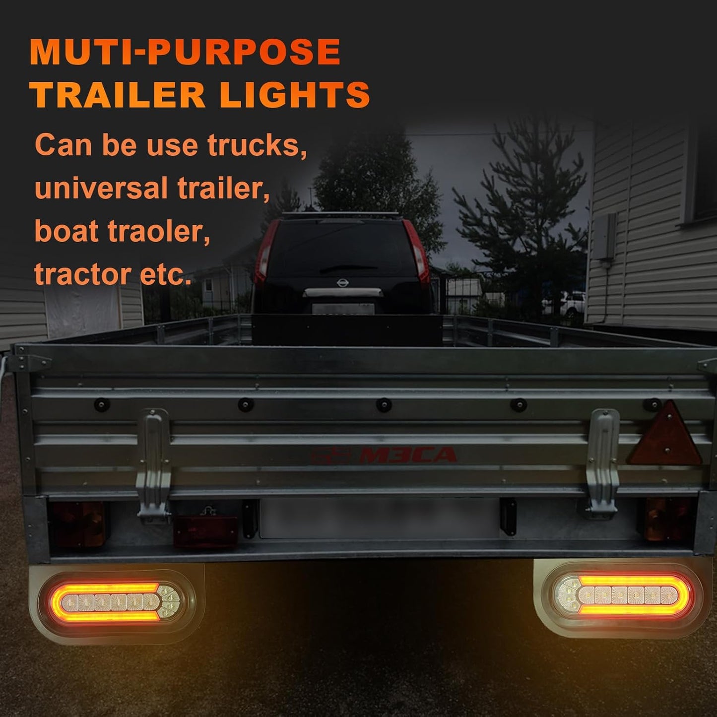 Trailer Lights with Bracket, Oval LED Trailer Lights with Sequential Turn Signal, Tail, Brake, Reverse, Submersible Boat Trailer Light Kit for Trucks, Tractor, Utility Trailer, RV, Caravan TRUCK DRIVER