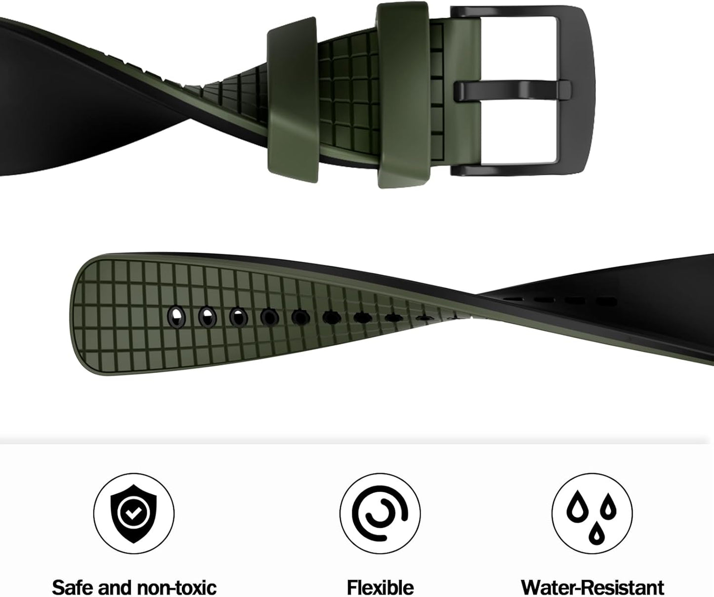 Compatible with Garmin Vivoactive 4 Band, 22Mm Soft Silicone Watch Band for Active/Samsung Galaxy Watch 46 Mm/Gear S3 Frontier/S3 Classic/Huawei Watch Gt2/Ticwatch Pro S2/E2 Smartwatches