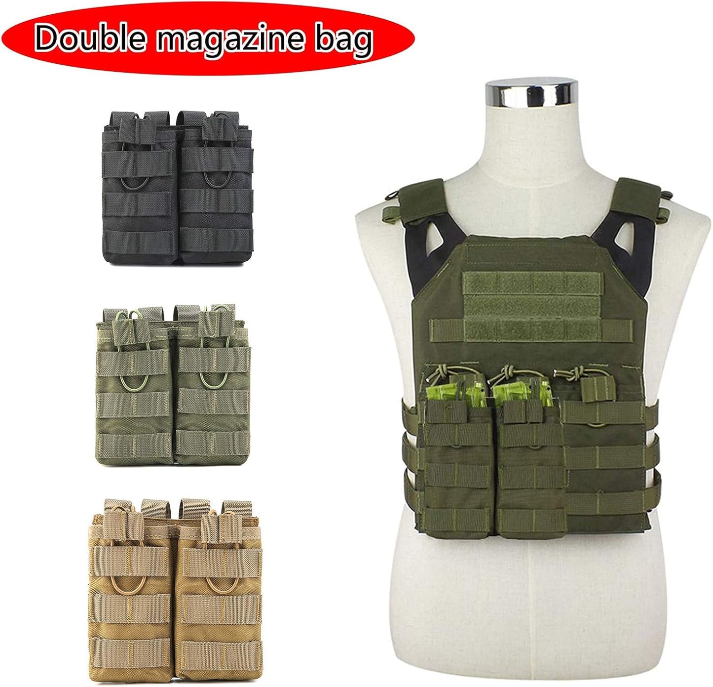 Tactical Outdoor Triple M4/M16 Open Top Mag Pouch