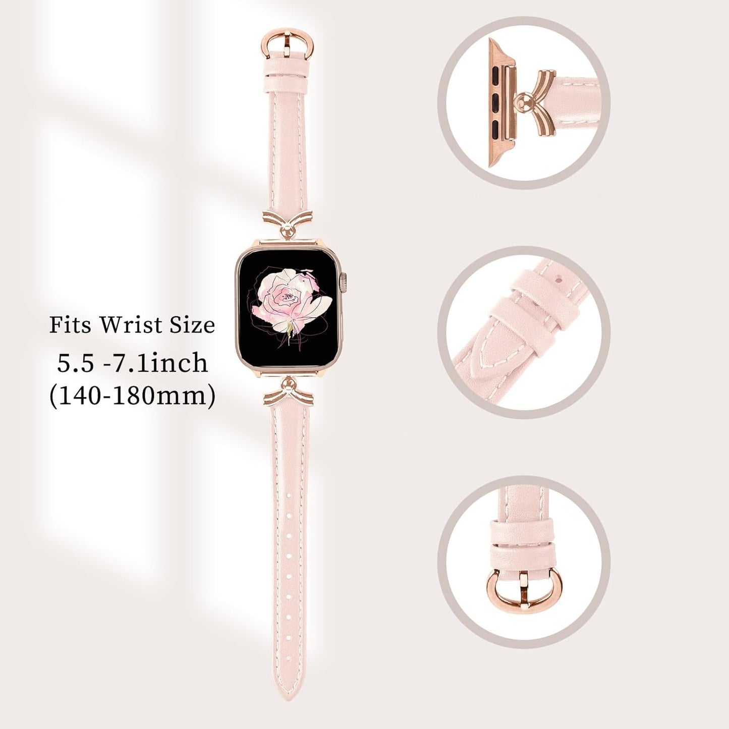 Leather Band Compatible with Apple Watch 38Mm 40Mm 41Mm 42Mm 44Mm 45Mm 49Mm Ultra, Replacement Handmade Leather Strap for Iwatch