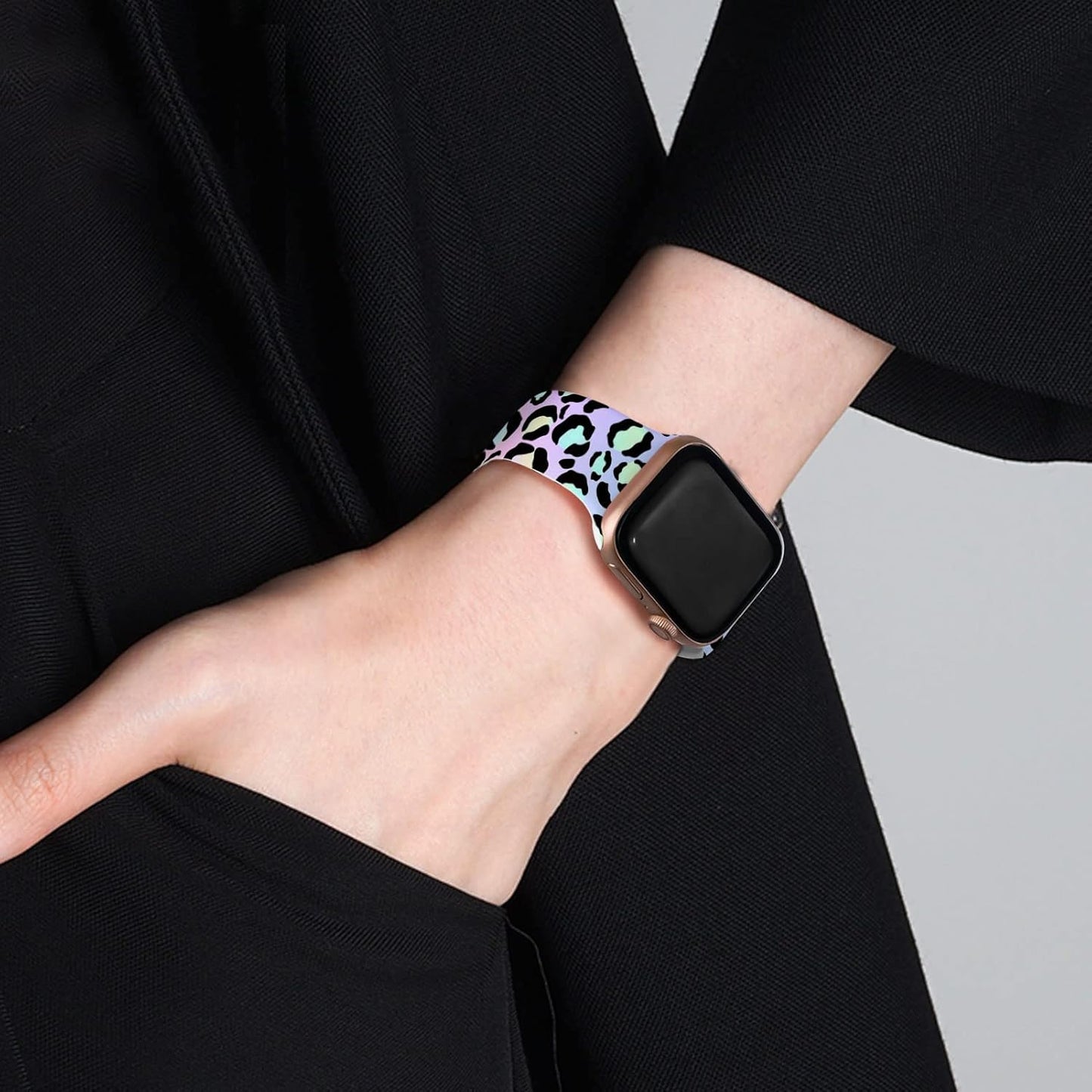 Leopard Print Compatible with Apple Watch Band for Women 38Mm 40Mm 41Mm, Cheetah Print Sport Strap for Iwatch Series SE 8 7 6 5 4 3 2 1, Gradient Leopard