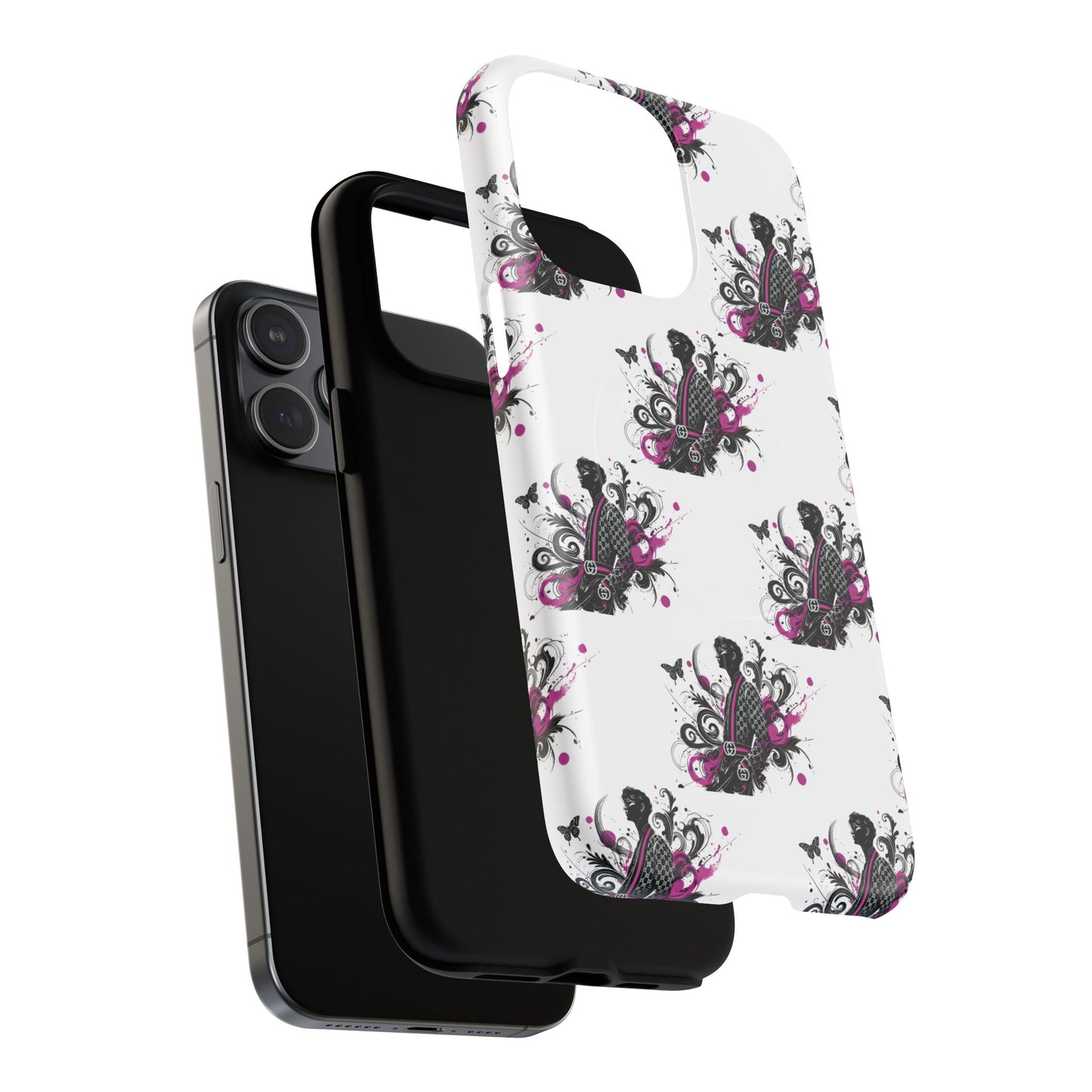 Stylish Tough Magnetic Phone Case with Vibrant Floral Design