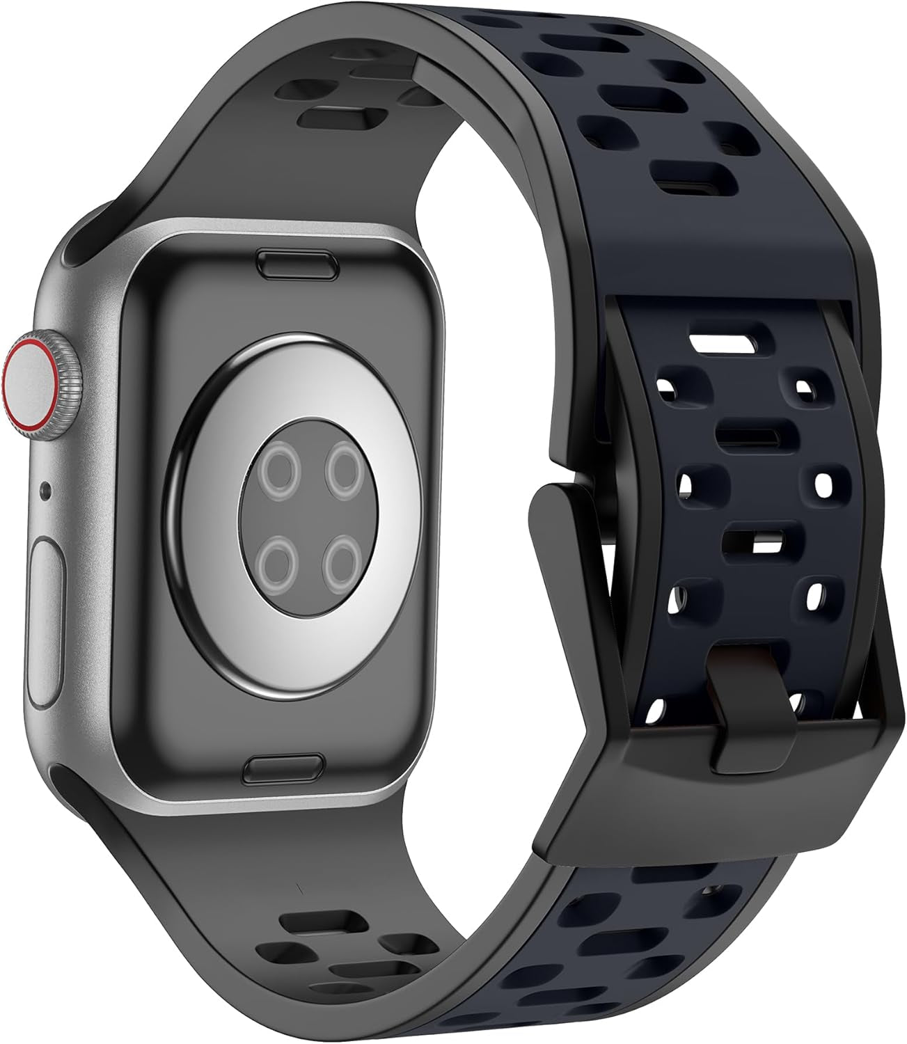 Sport Band Compatible with Apple Watch Ultra 2/Ultra Band 49Mm 46Mm 45Mm 44Mm 42Mm Men, Breathable Silicone Loop Two-Color Wristband with Classic Clasp for Iwatch Series 10 9 SE 8 7 6 5 4 3 2 NIKE