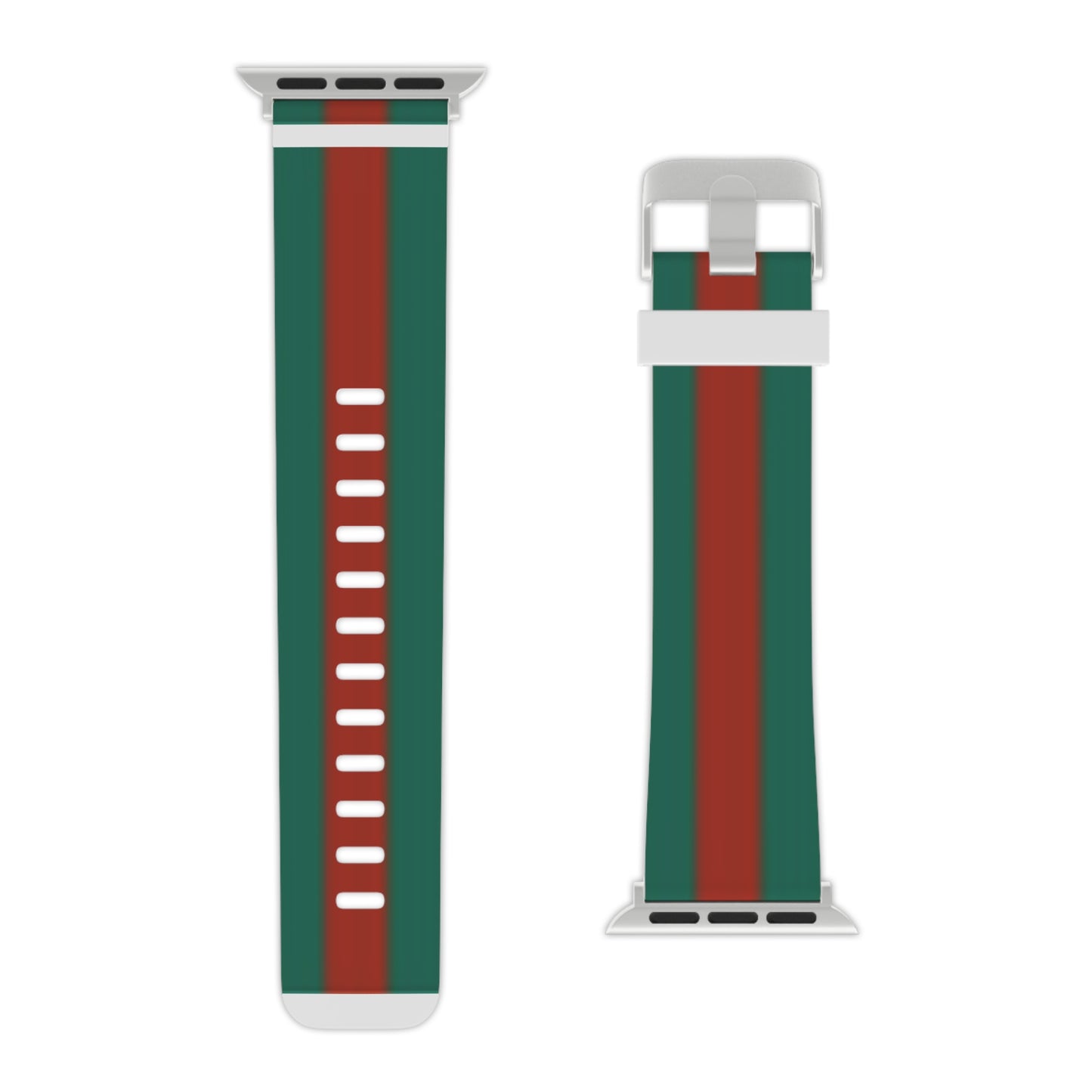 Stylish Apple Watch Band - Green & Red Stripe Design