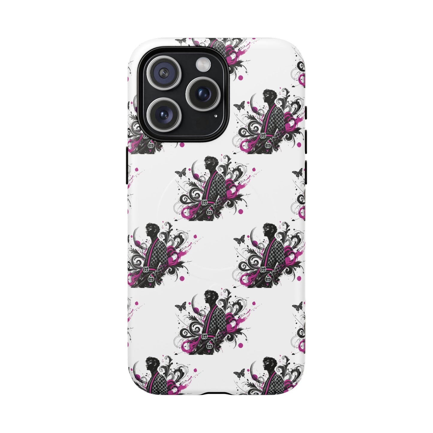 Stylish Tough Magnetic Phone Case with Vibrant Floral Design