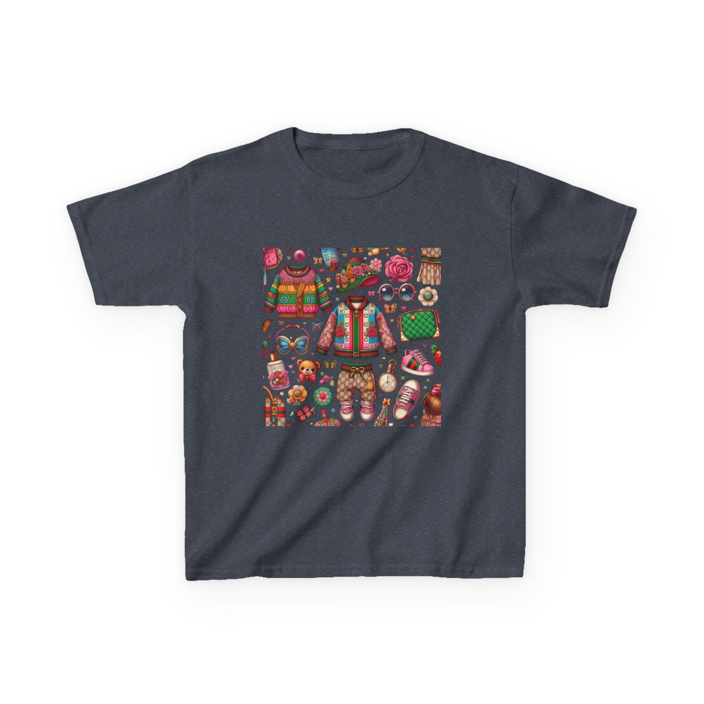 Whimsical Gucci-Inspired Kids' Tee with Fun Patterns for Playful Days
