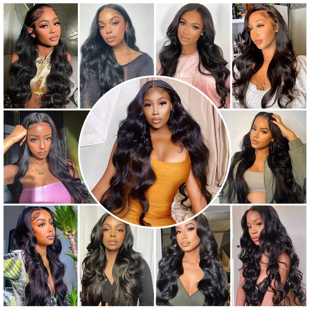 5X5 Transparent HD Lace Closure Only Body Wave Hair Closure Invisible Lace 12A Brazilian Virgin Remy Human Hair Frontal Closure 100% Human Hair Extensions Pre Plucked Natural Black 14 Inch