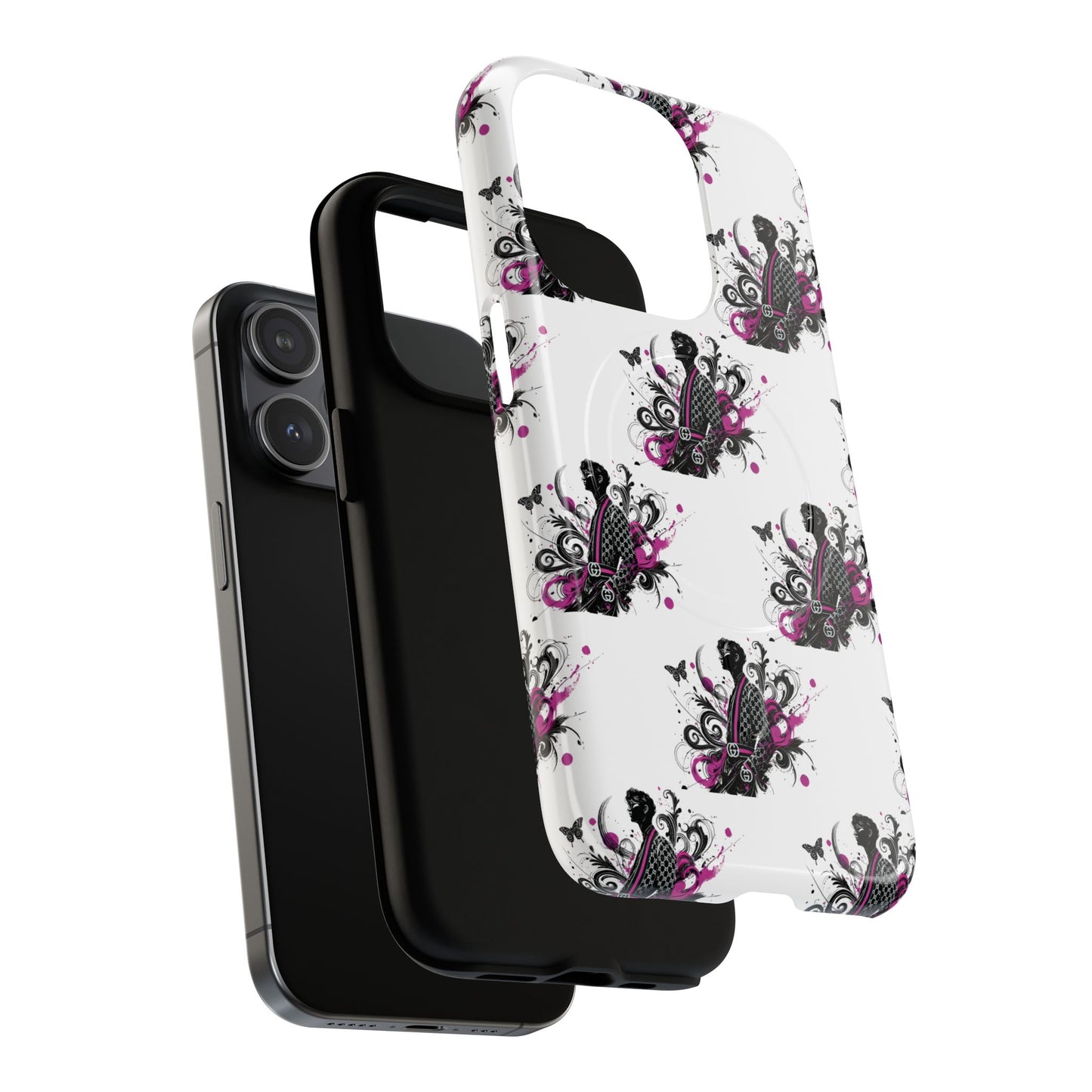 Stylish Tough Magnetic Phone Case with Vibrant Floral Design