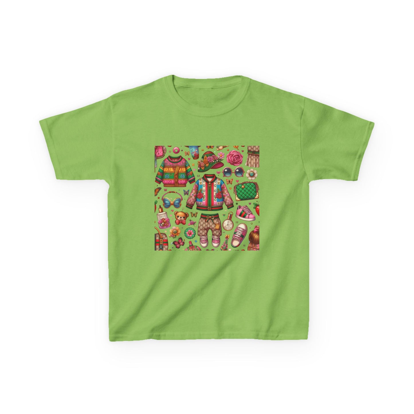 Whimsical Gucci-Inspired Kids' Tee with Fun Patterns for Playful Days