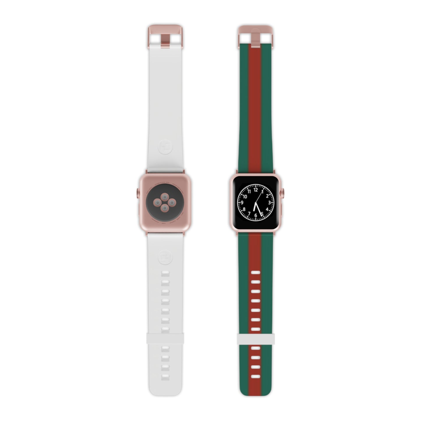 Stylish Apple Watch Band - Green & Red Stripe Design