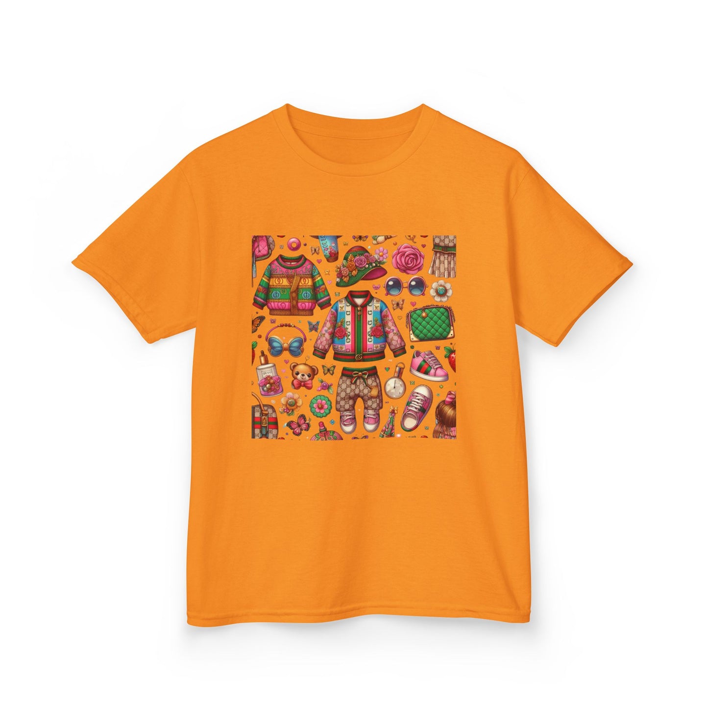 Whimsical Gucci-Inspired Kids' Tee with Fun Patterns for Playful Days