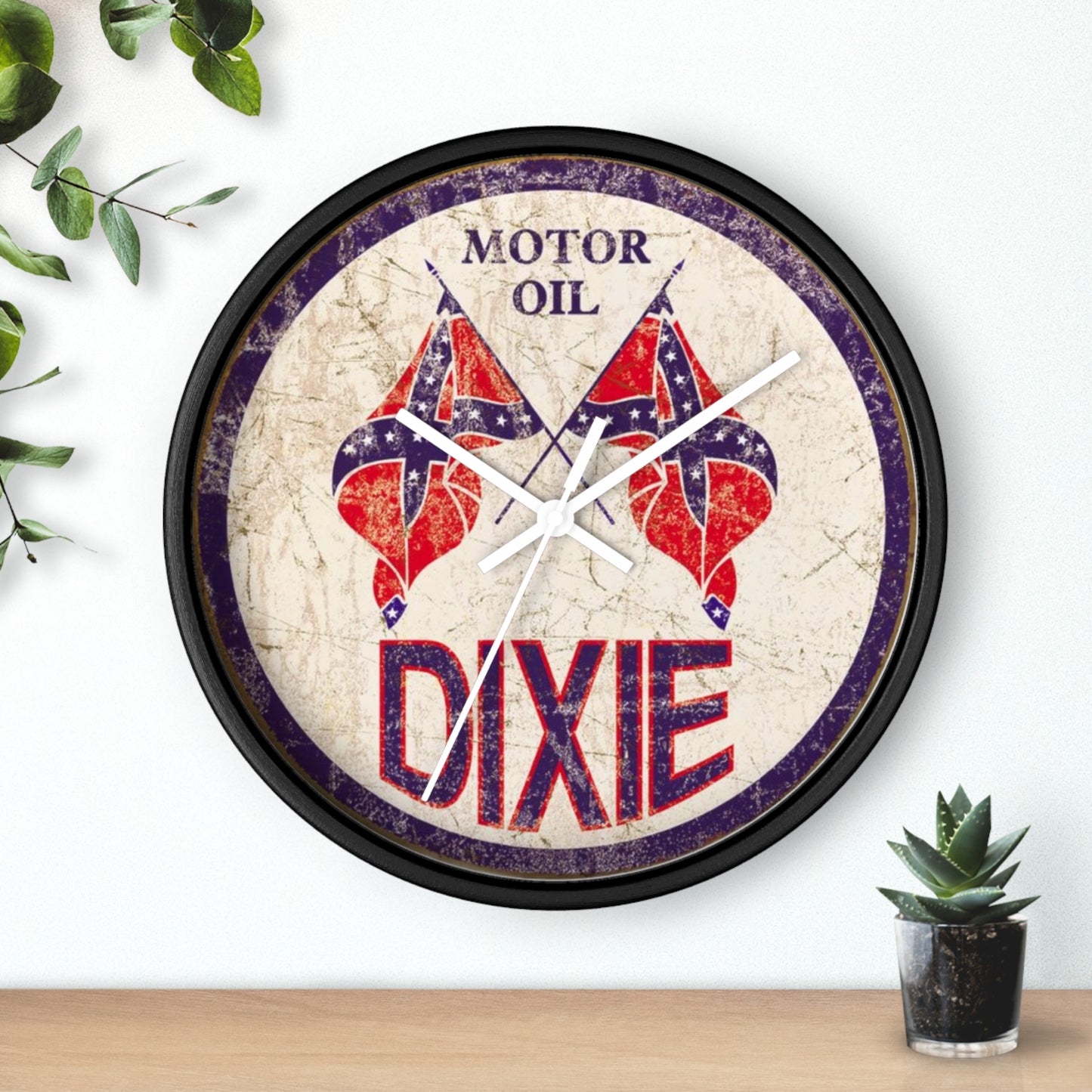 Retro Wall Clock - Dixie Motor Oil Design