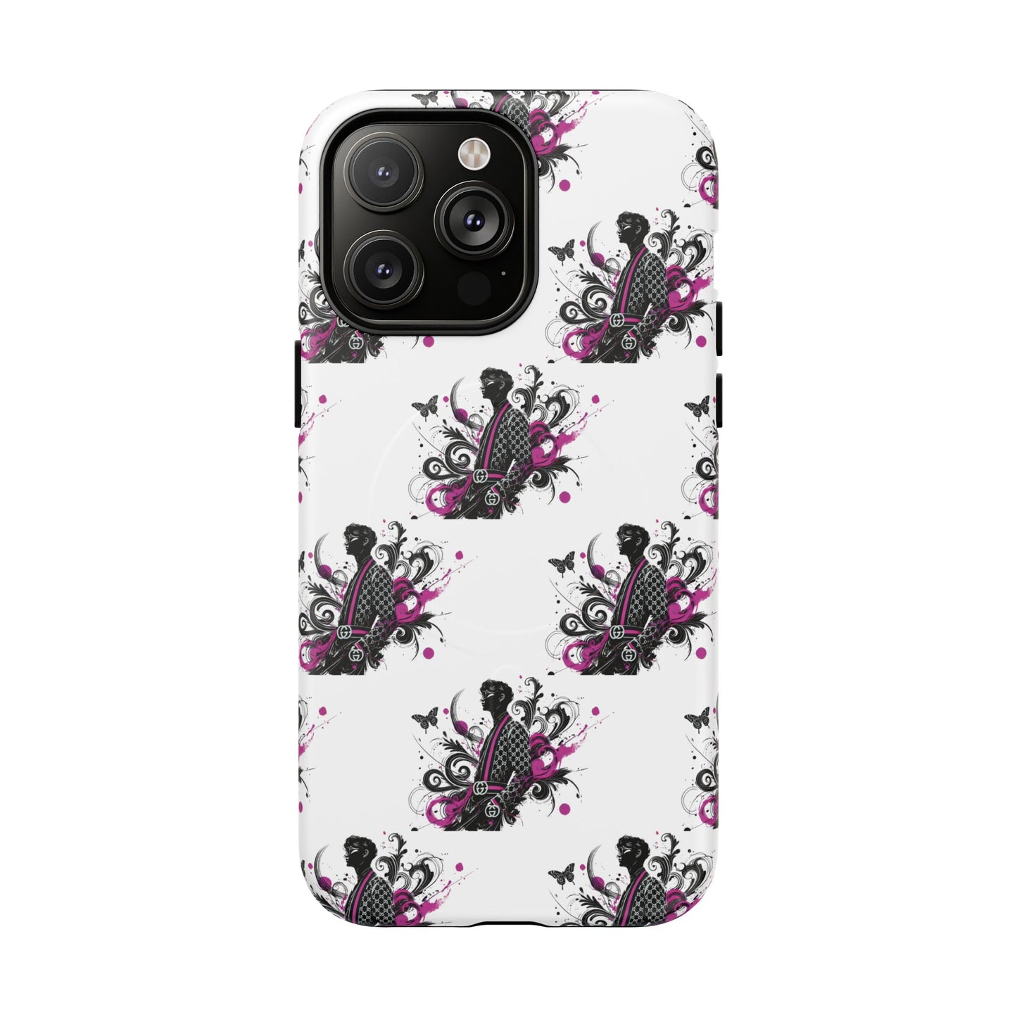 Stylish Tough Magnetic Phone Case with Vibrant Floral Design