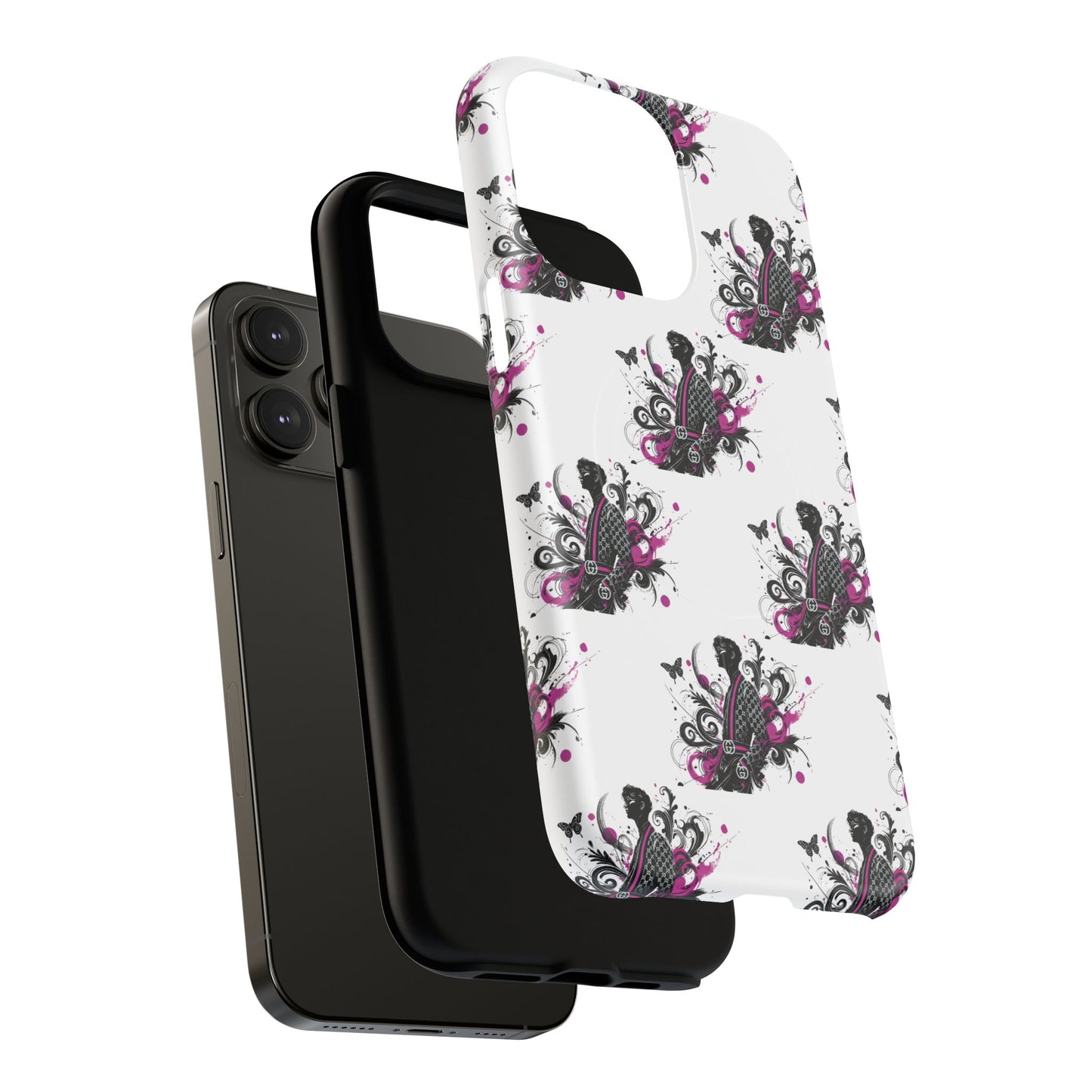 Stylish Tough Magnetic Phone Case with Vibrant Floral Design