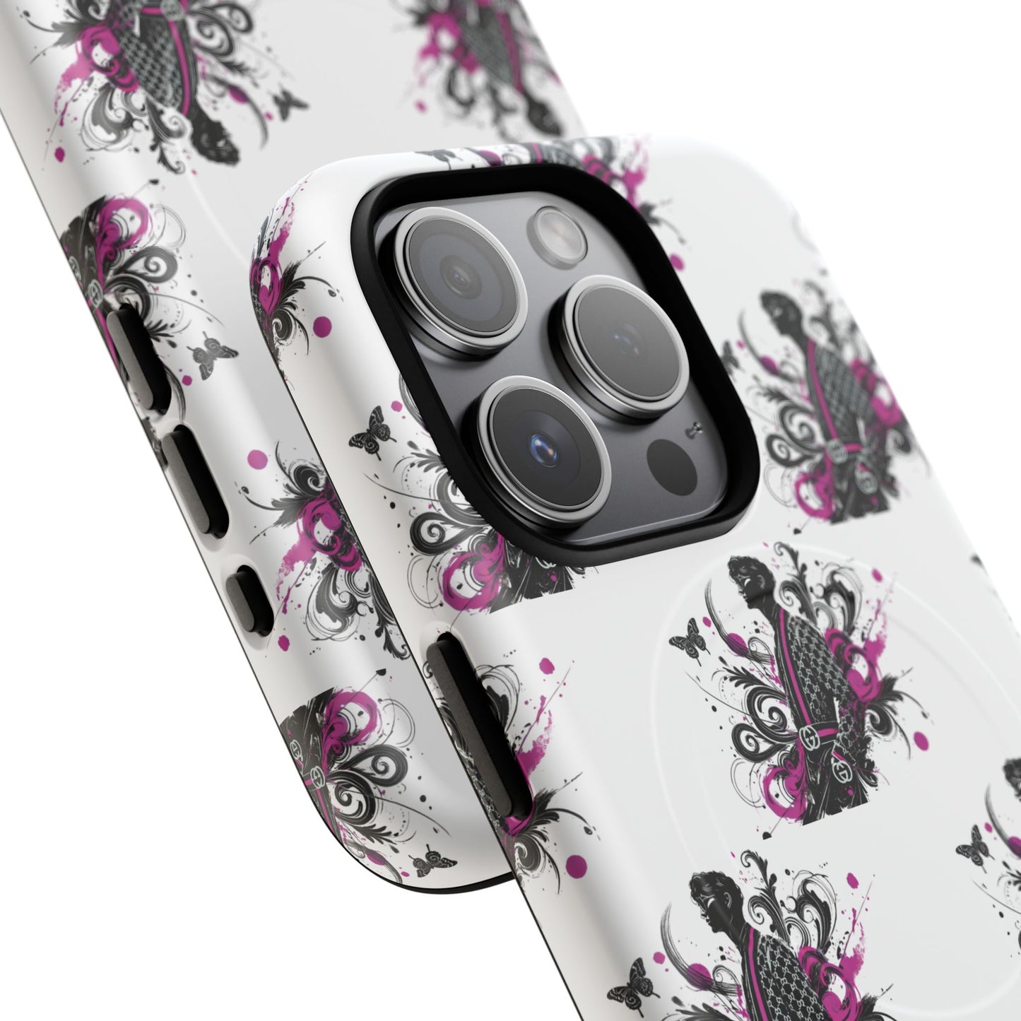 Stylish Tough Magnetic Phone Case with Vibrant Floral Design