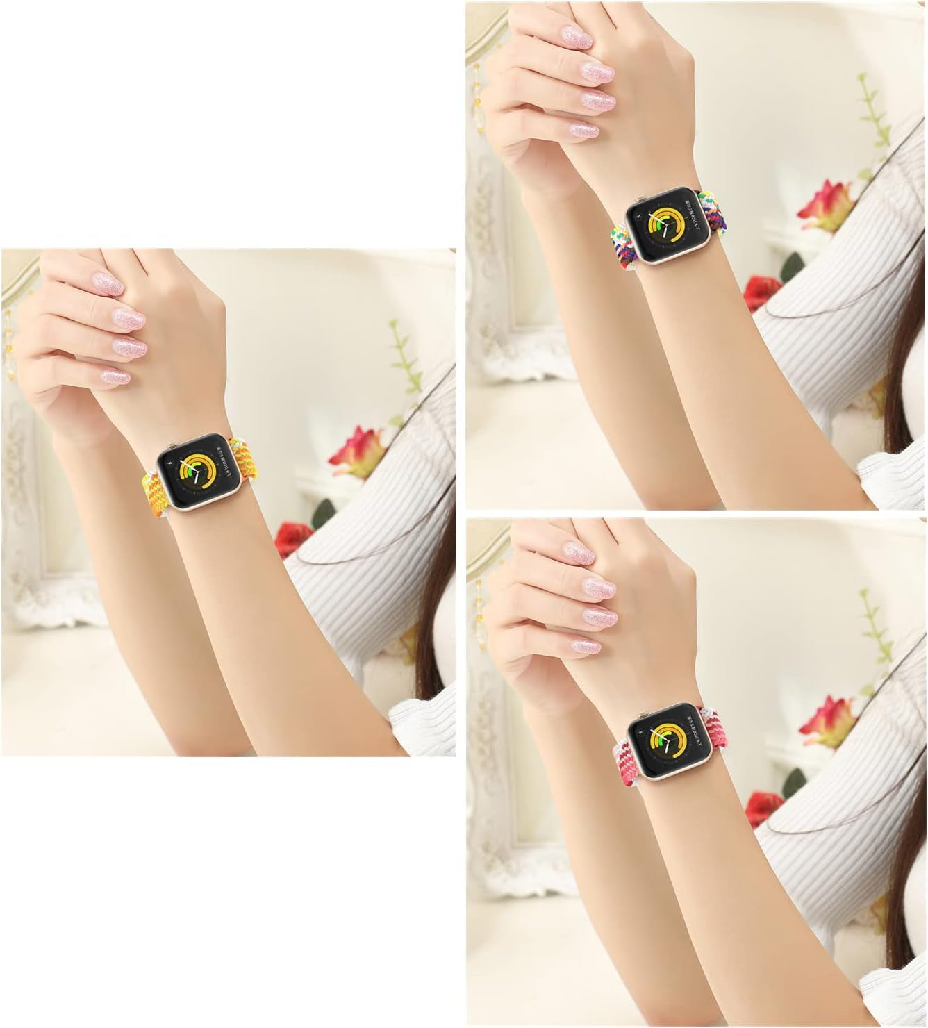 Braided Stretchy Solo Loop Strap Compatible with Apple Watch Band 38Mm 40Mm 41Mm 42Mm Women Men Adjustable Nylon Elastic Wristbands for Iwatch Series 10 9 8 7 6 SE 5 4 3 2 1 Ultra, 38/40/41/42Mm(Series 10)